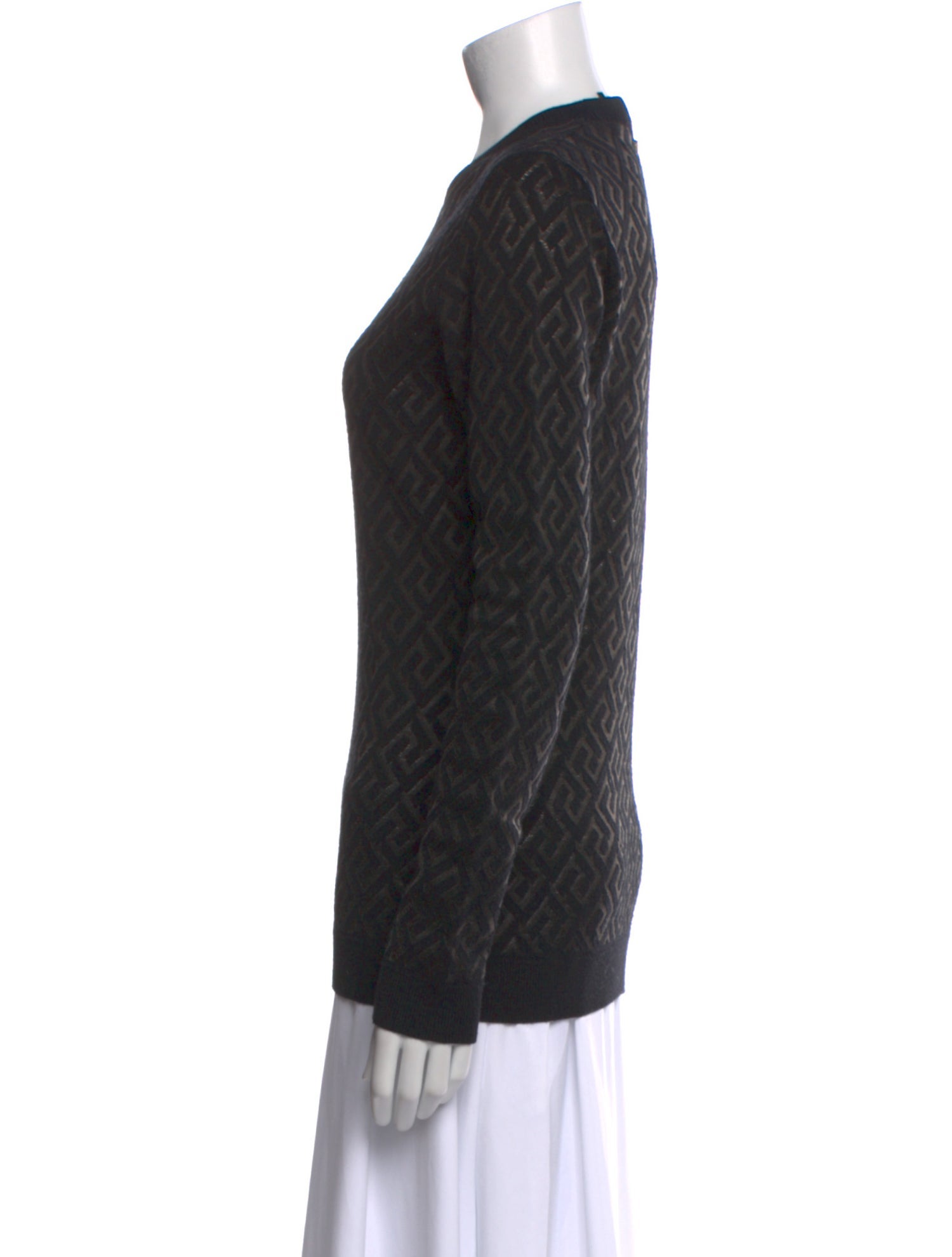 Versace Virgin Wool Printed Sweater w/ Tags