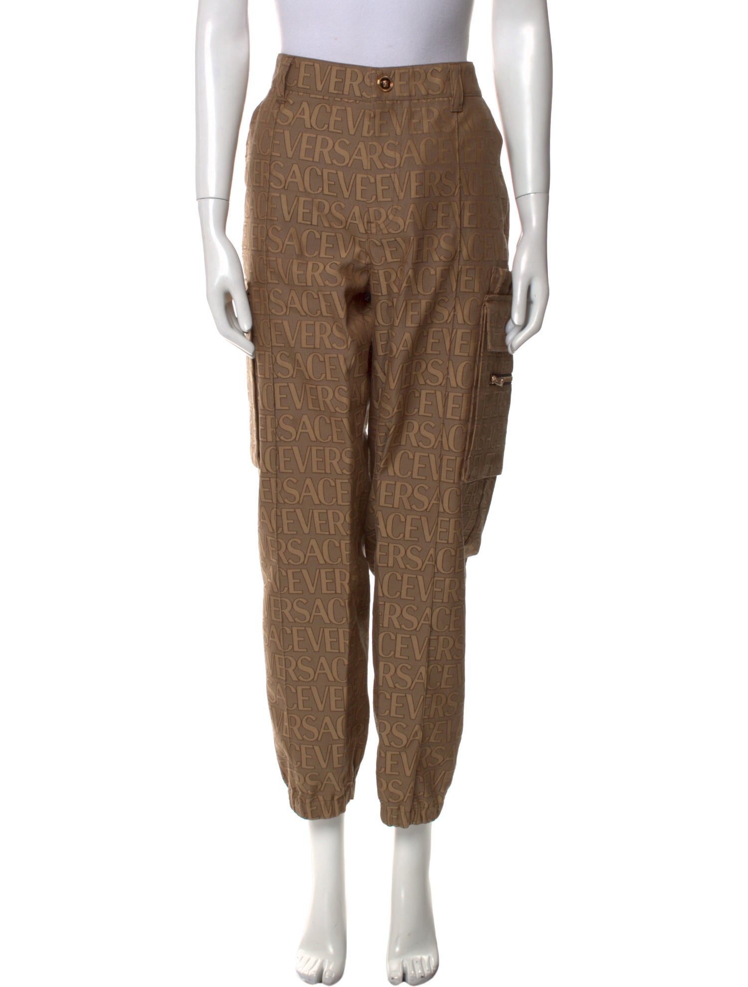 Versace Plaid Print Straight Leg Pants