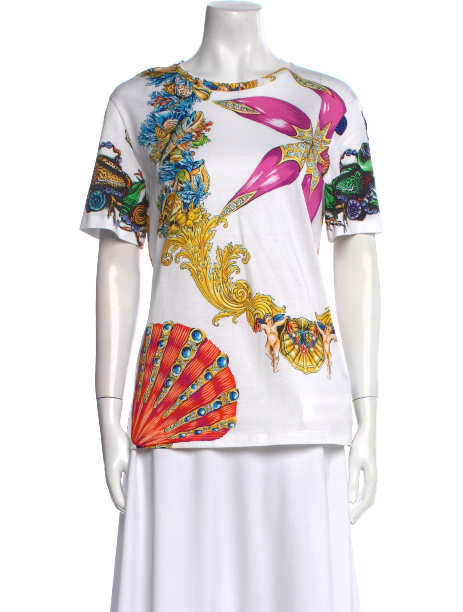 Versace Printed Bateau Neckline T-Shirt