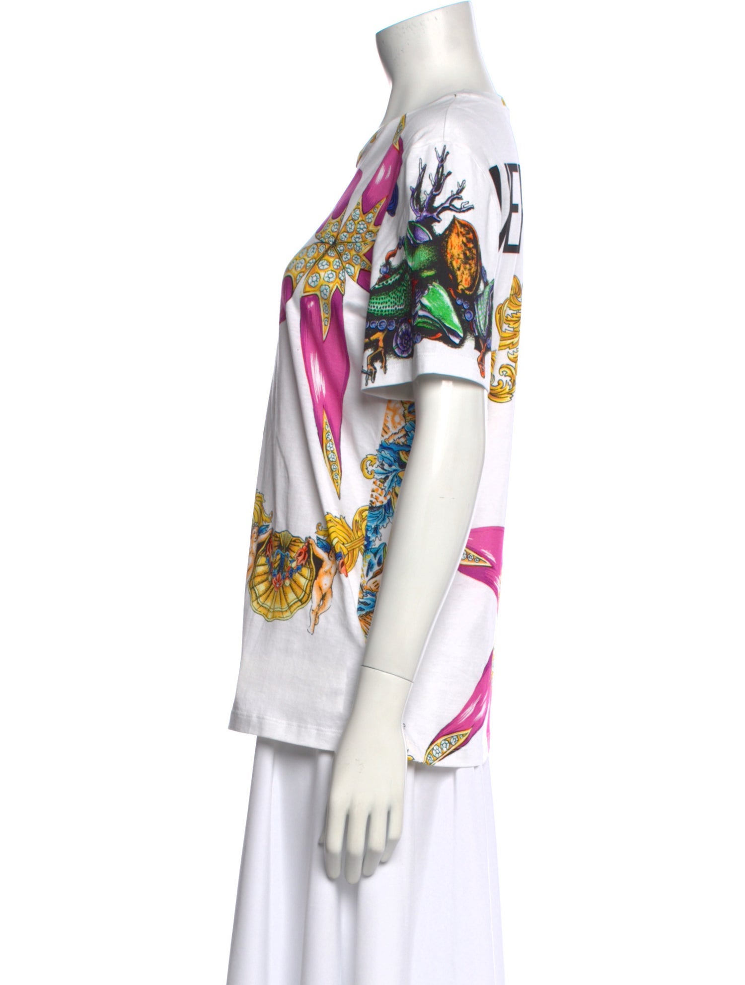 Versace Printed Bateau Neckline T-Shirt