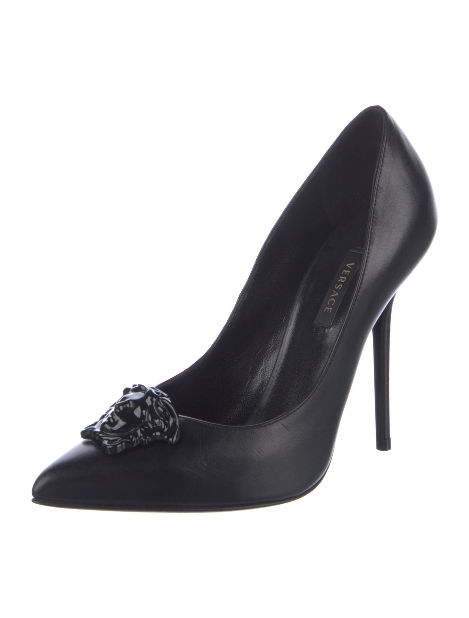 Versace Medusa Insignia Leather Pumps