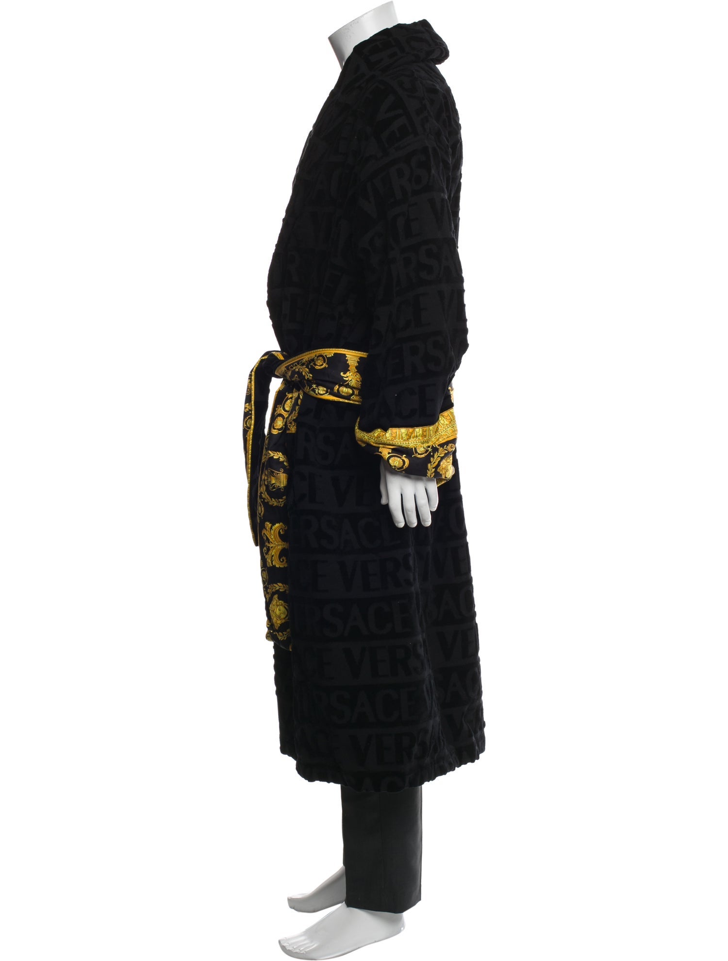 Versace Graphic Print Sequin Embellishments Robe