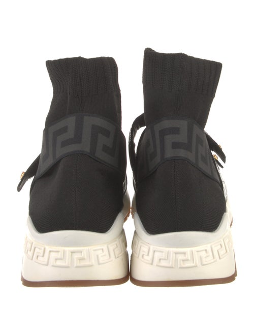 Versace Greca Pattern Embossed Leather Sock Sneakers