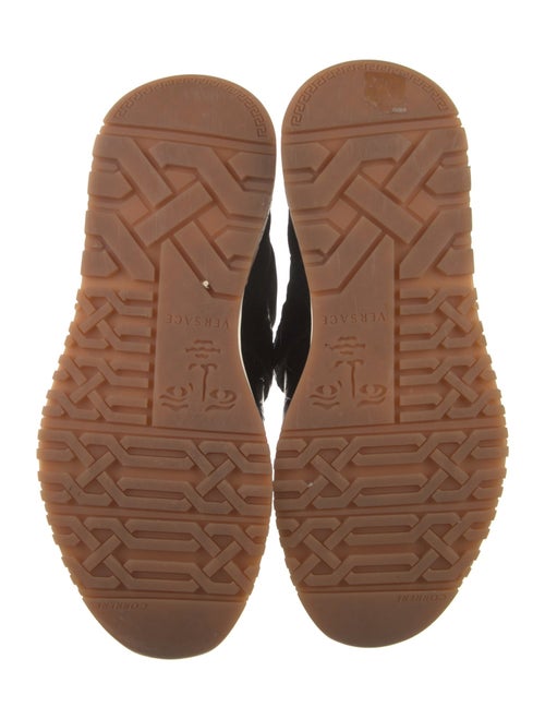 Versace Greca Pattern Embossed Leather Sock Sneakers