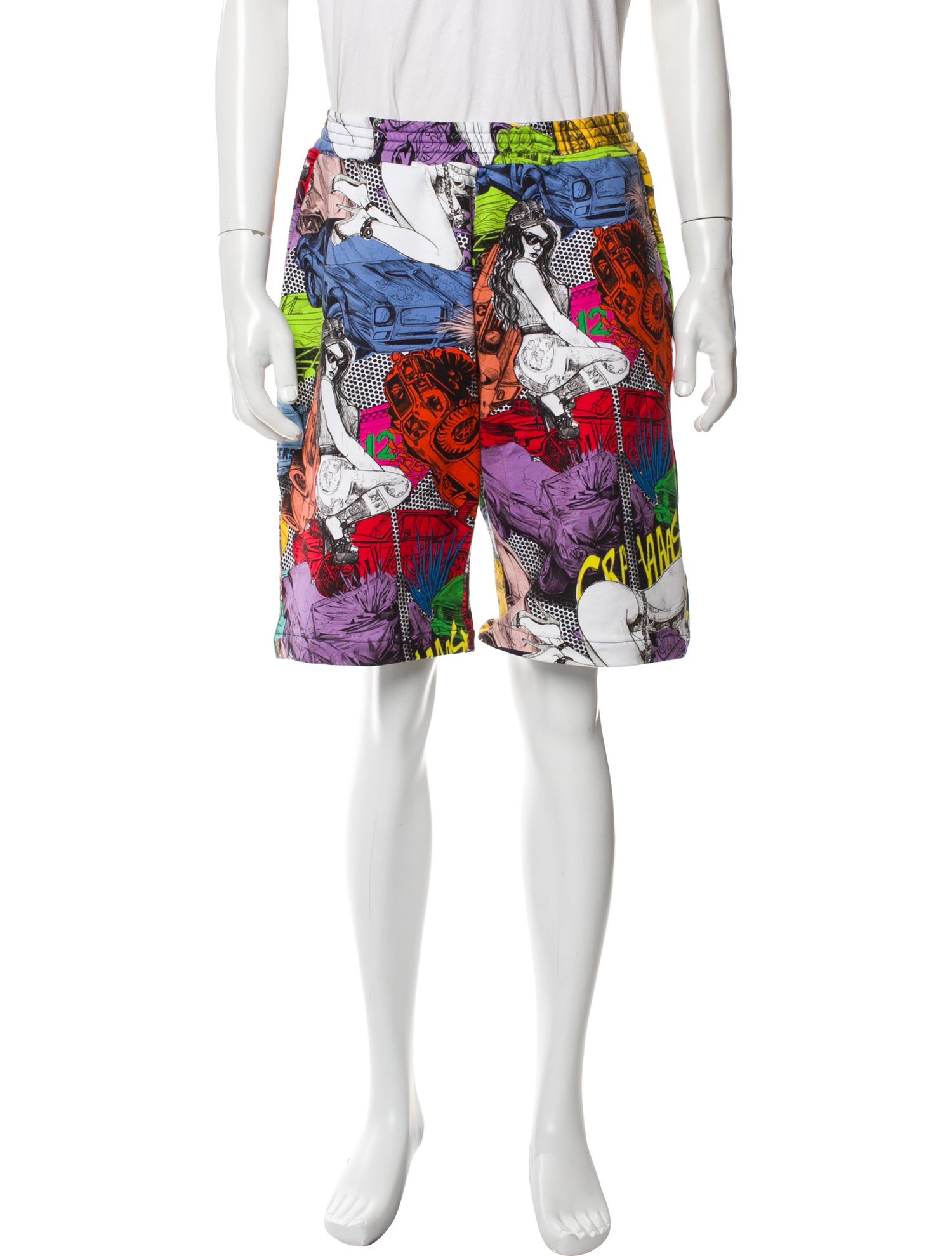 Versace Floral Print Athletic Shorts