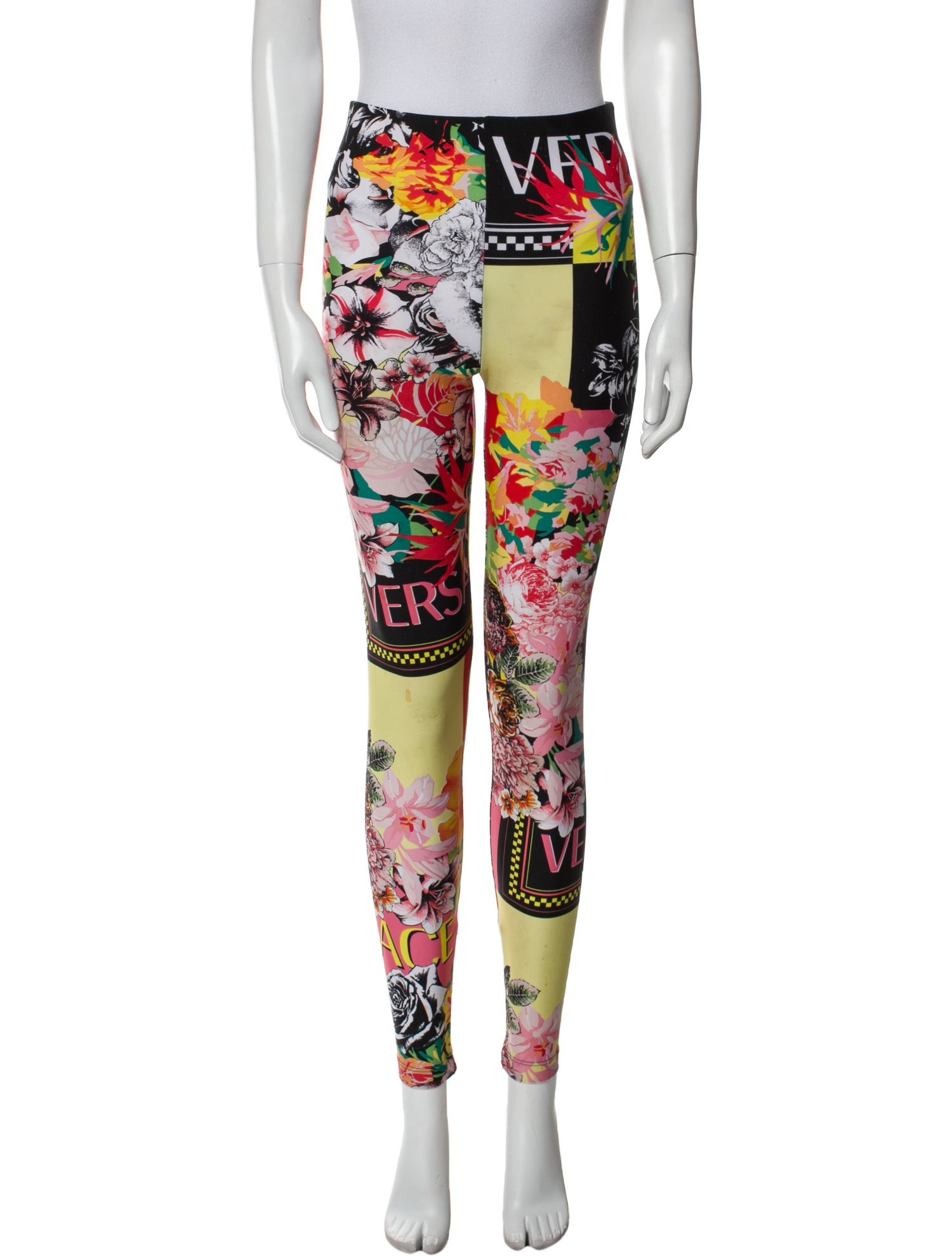 Versace Floral Print Skinny Leg Pants