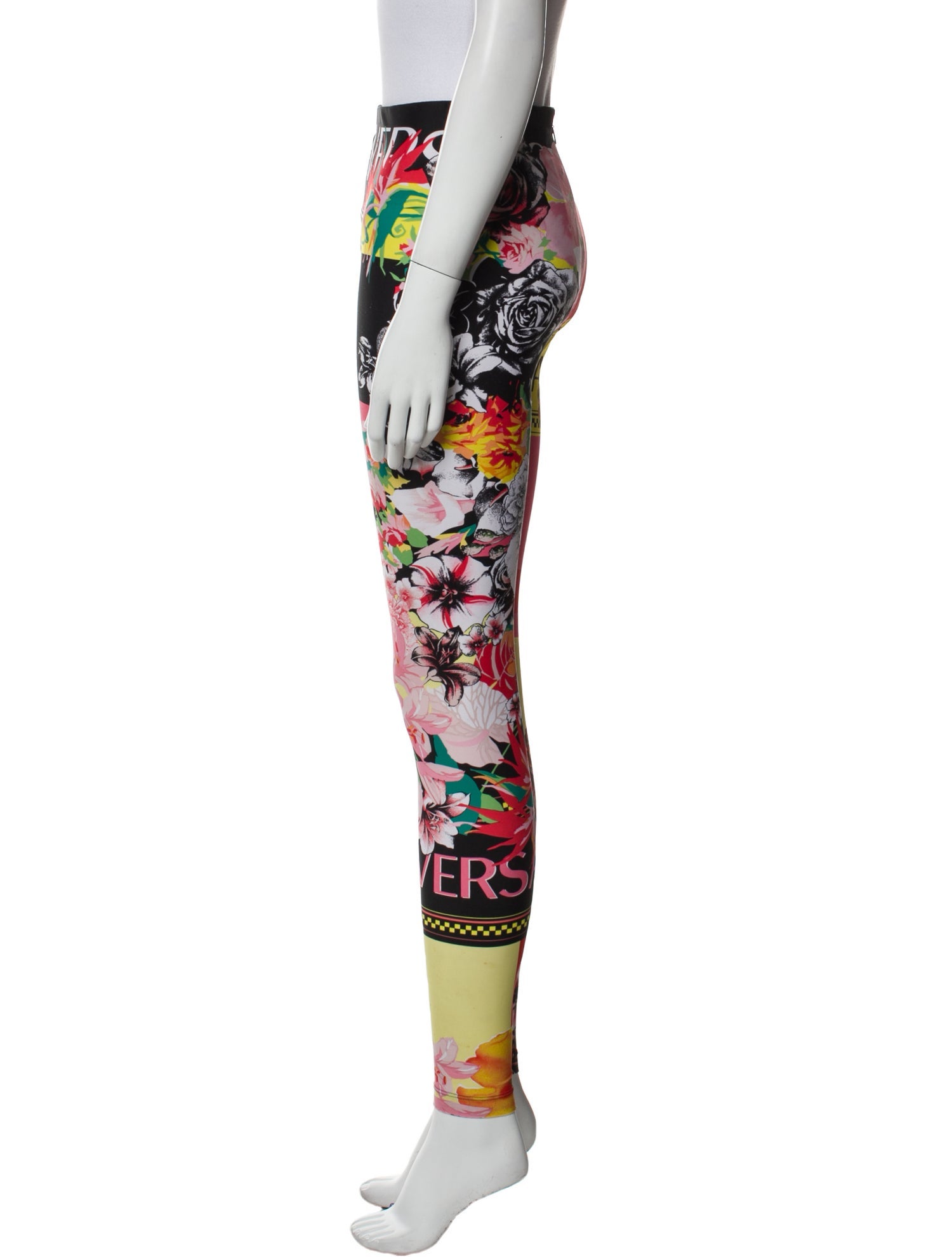 Versace Floral Print Skinny Leg Pants