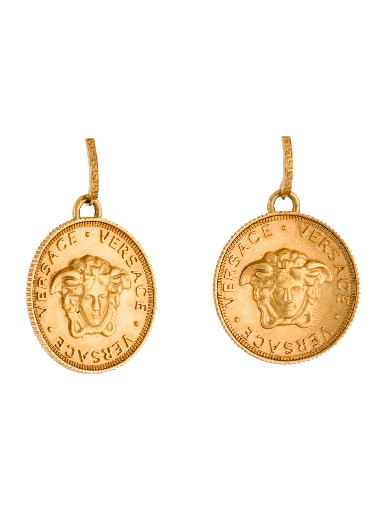 Versace Medusa Tribute Coin Drop Earrings