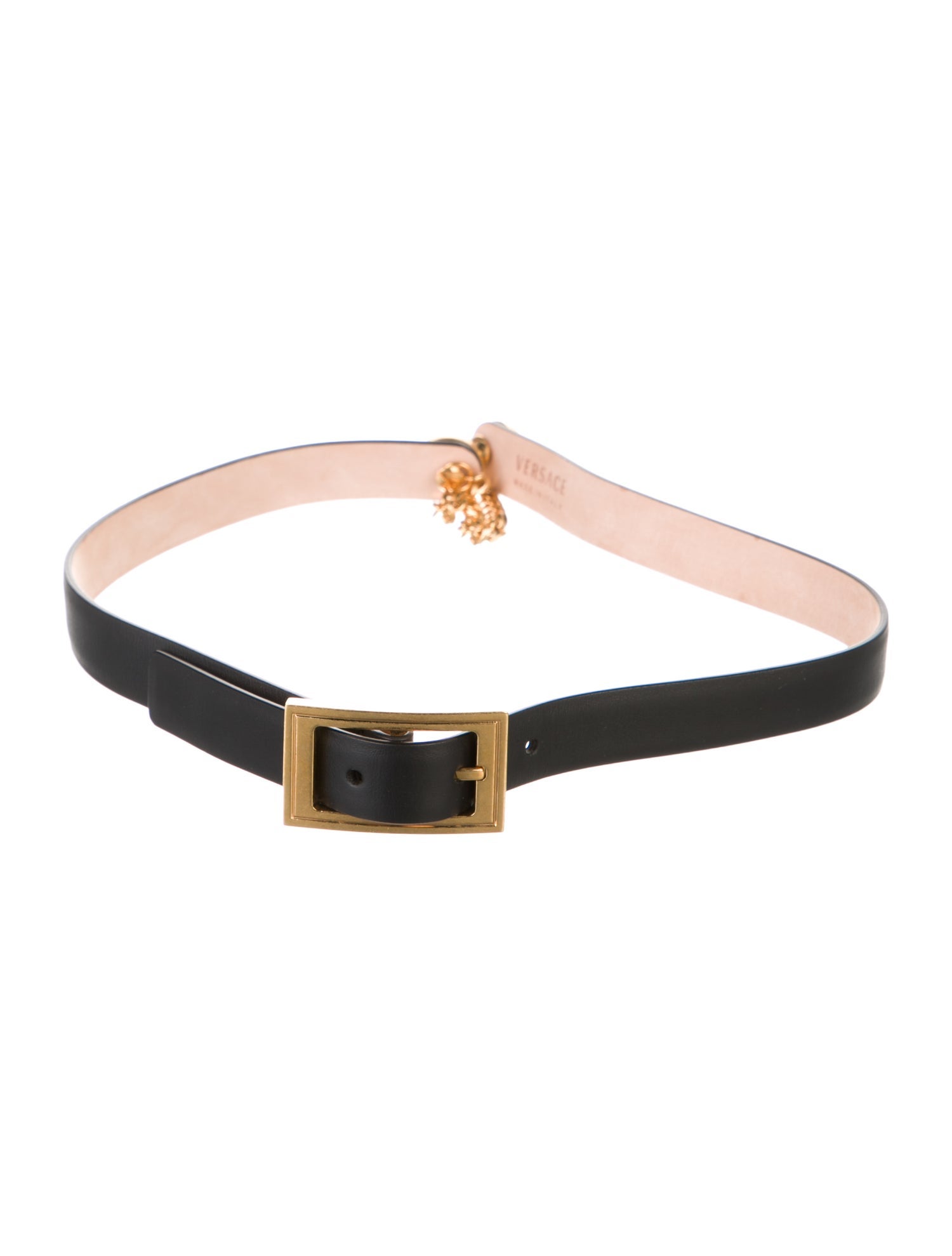 Versace Skinny Leather Waist Belt