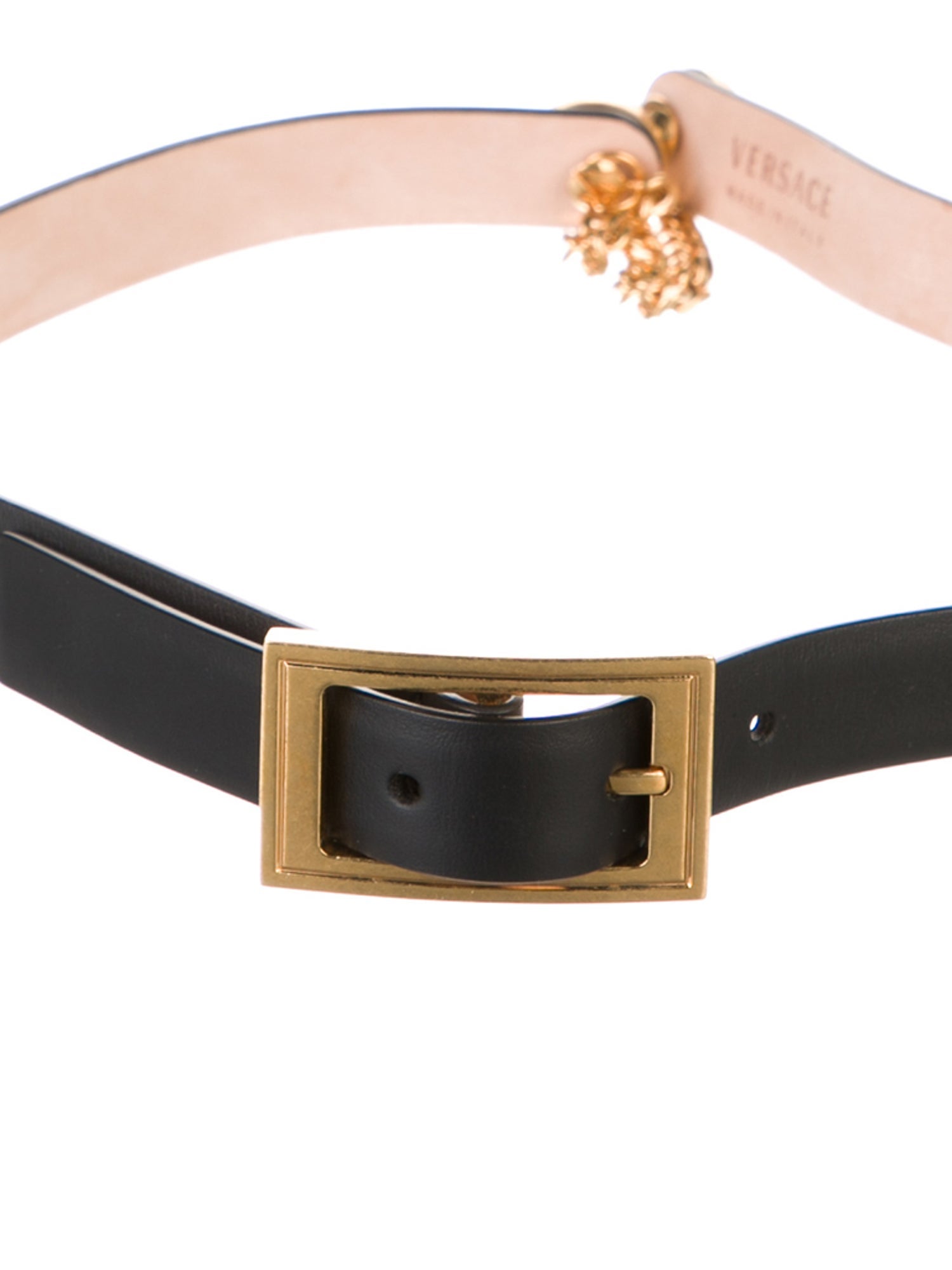 Versace Skinny Leather Waist Belt