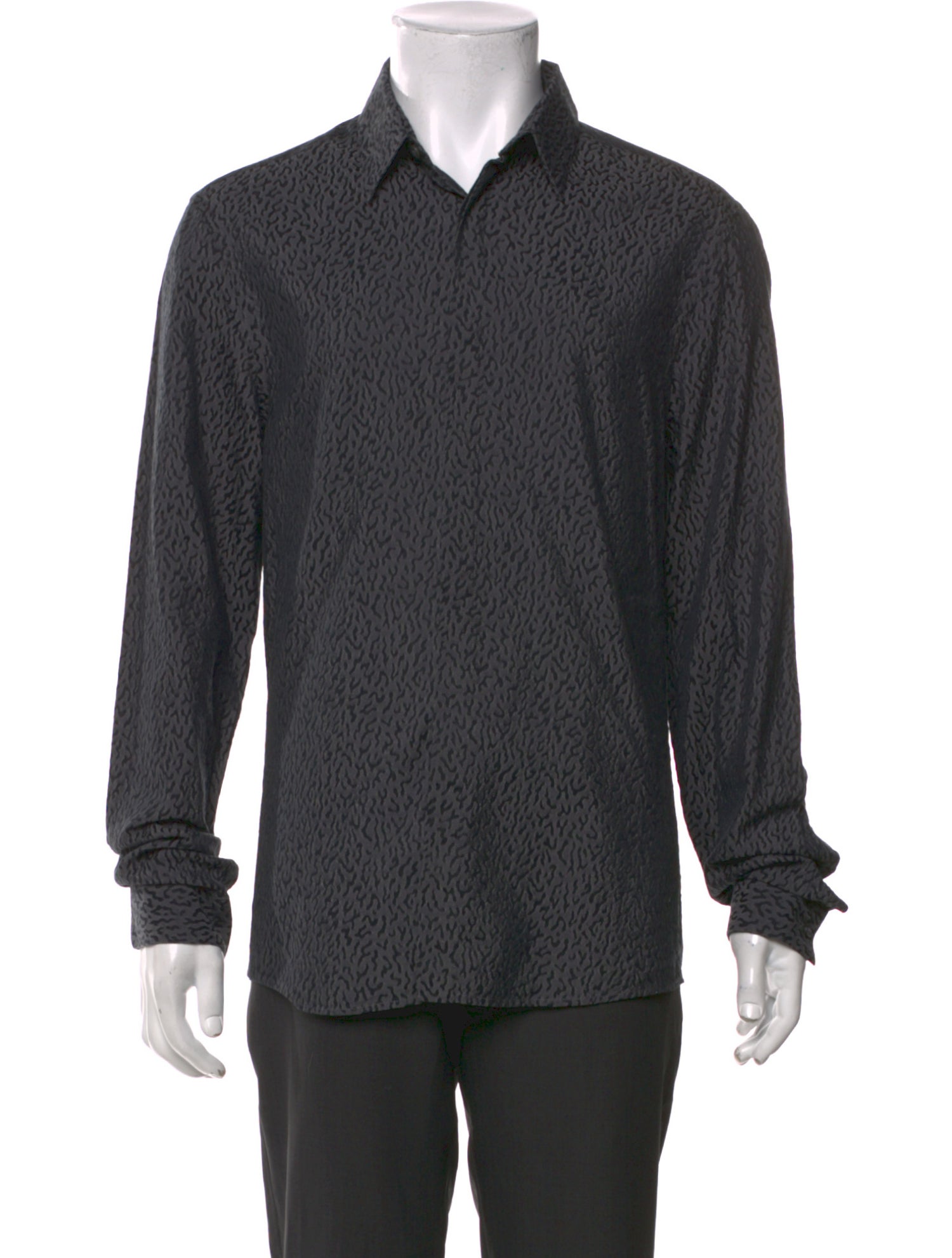 Versace Animal Print Long Sleeve Shirt