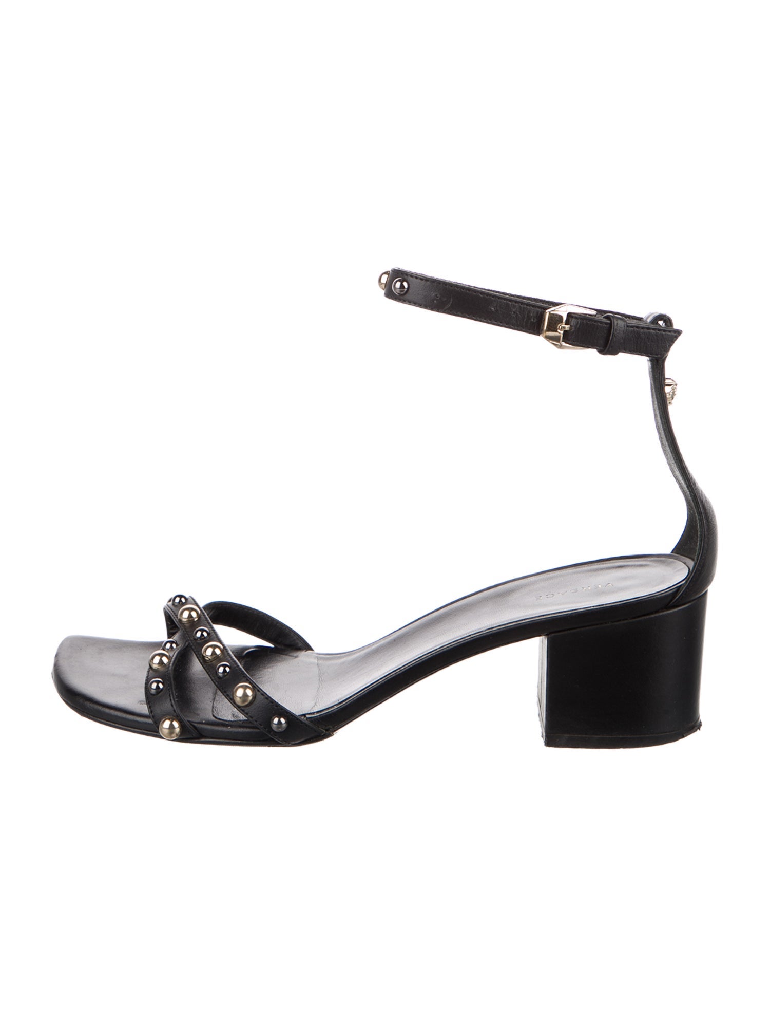 Versace Leather Studded Accents Sandals