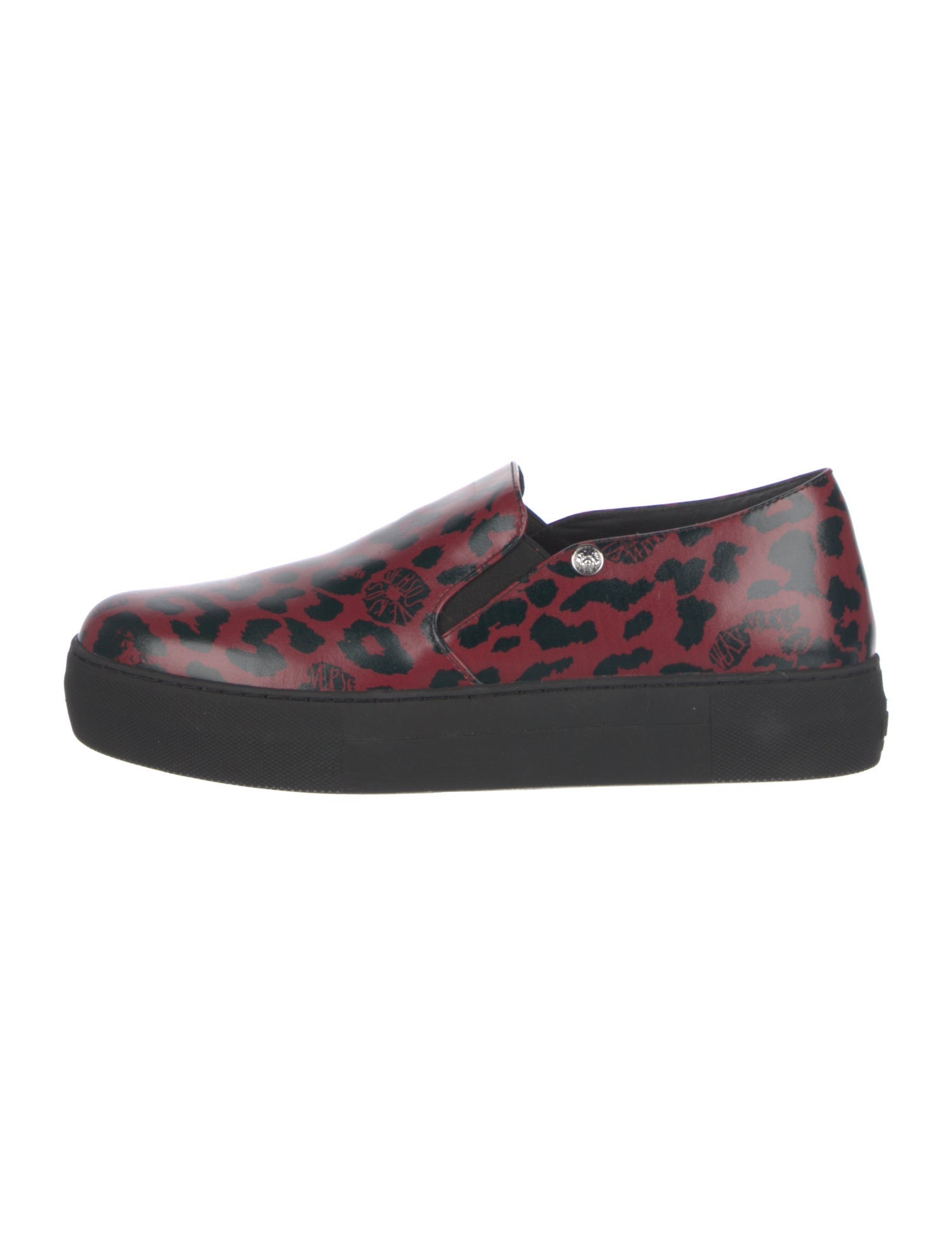 Versus Versace Leather Animal Print Sneakers
