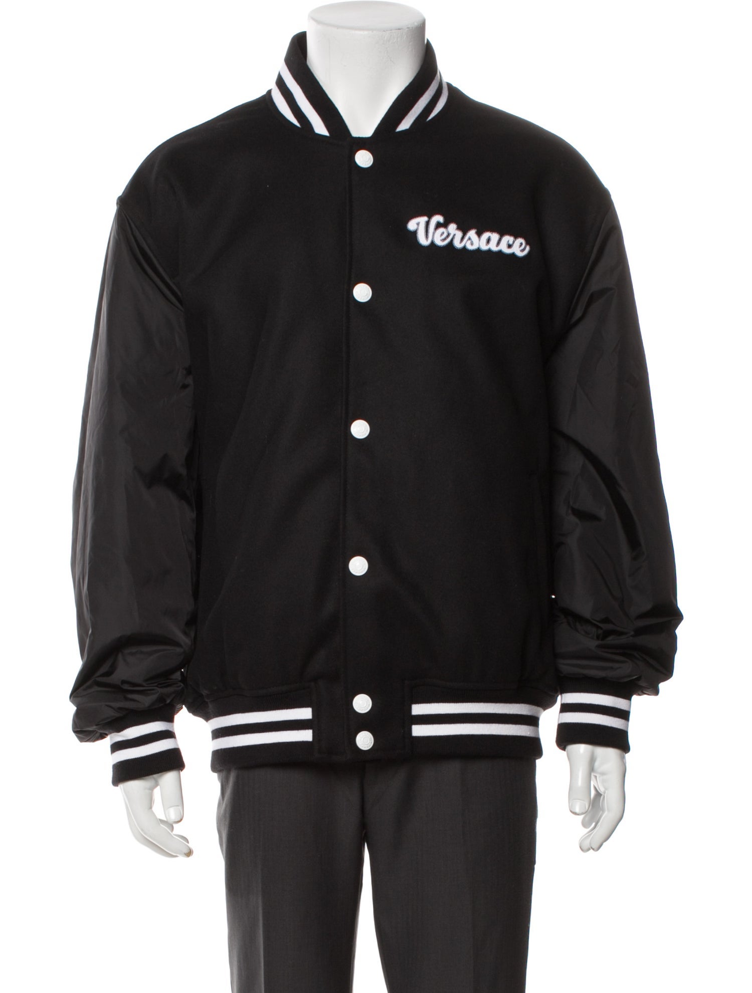 Versace Bomber Virgin Wool Varsity Jacket w/ Tags