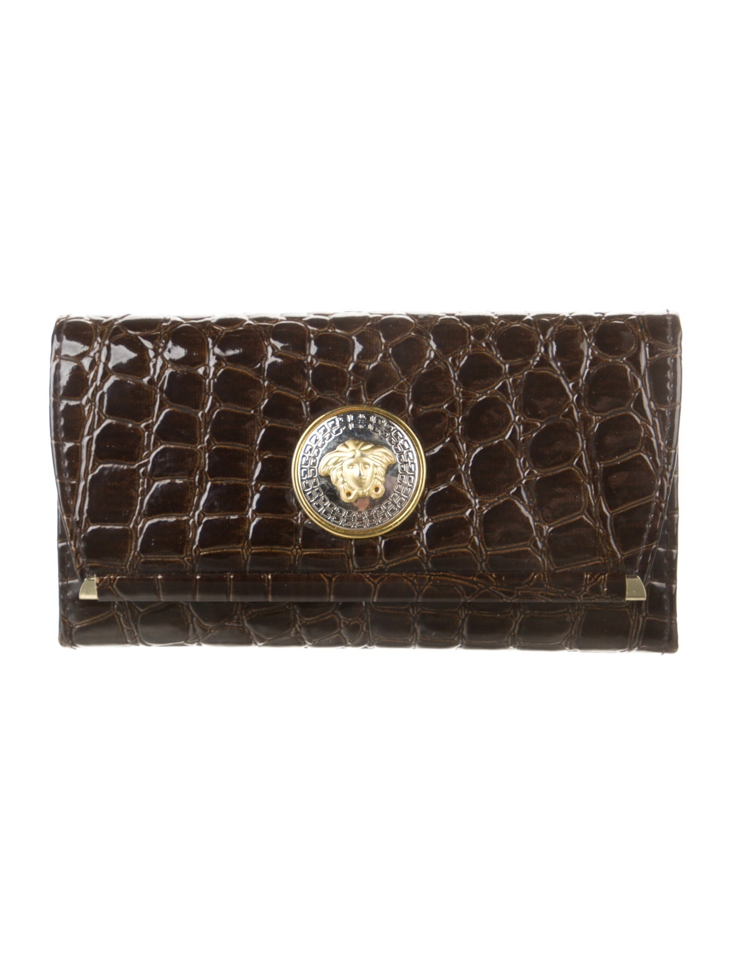 Versace Crocodile Continental Wallet