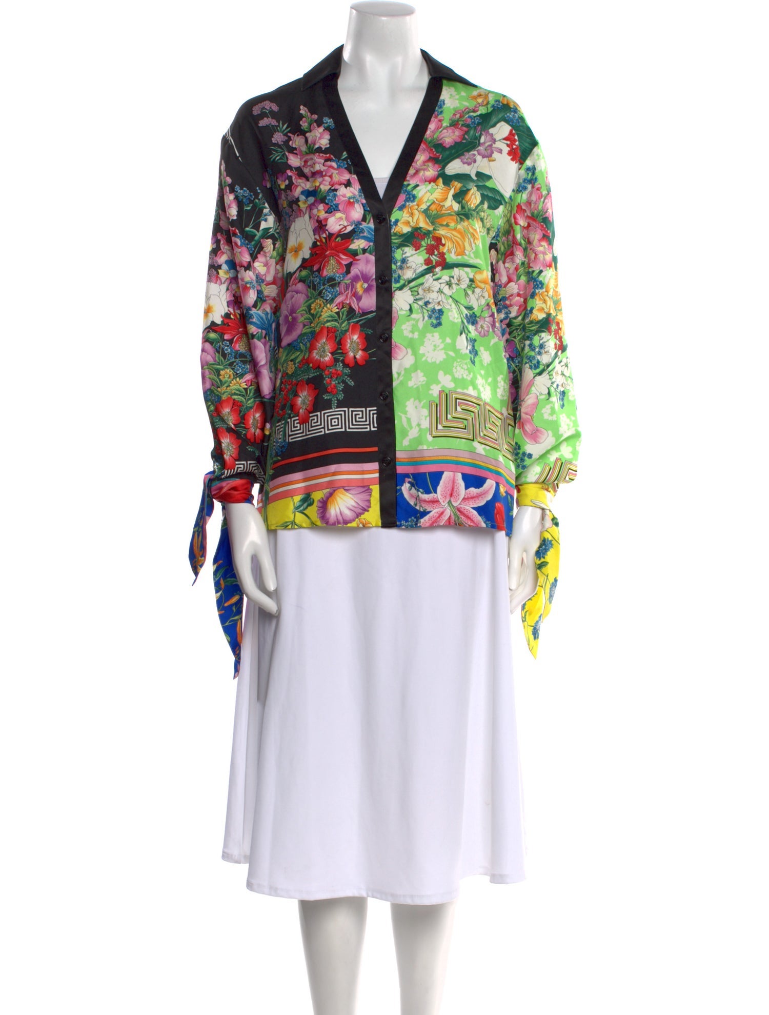 Versace Satin Printed Blouse