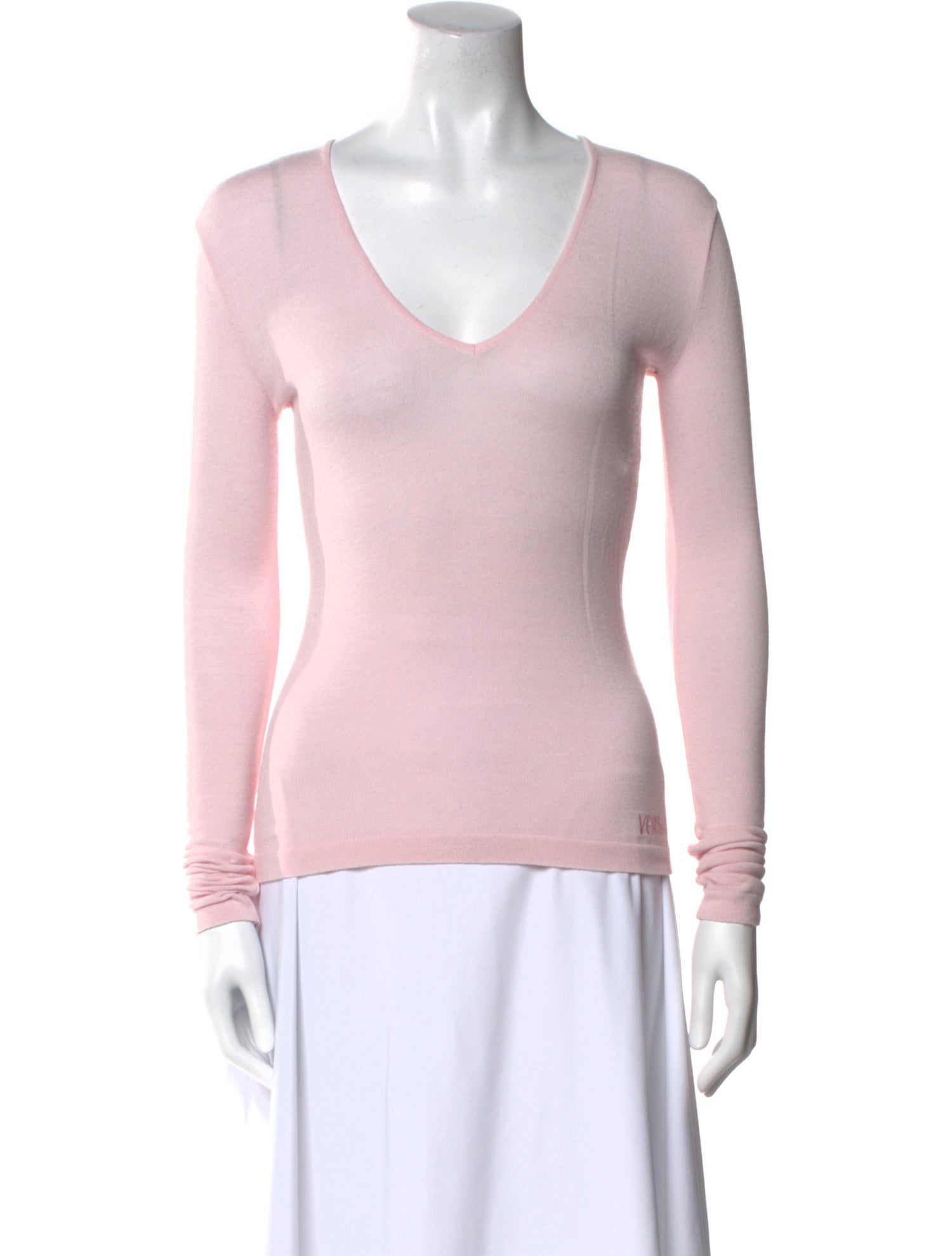 Versace V-Neck Long Sleeve Top