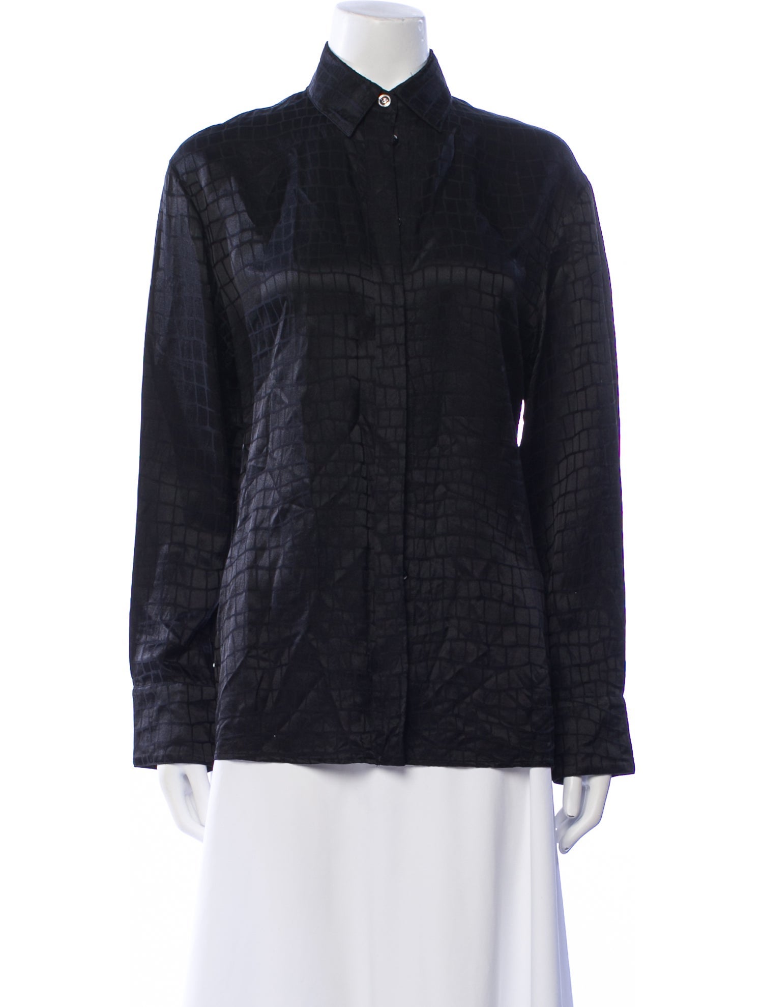 Versace Long Sleeve Button-Up Top