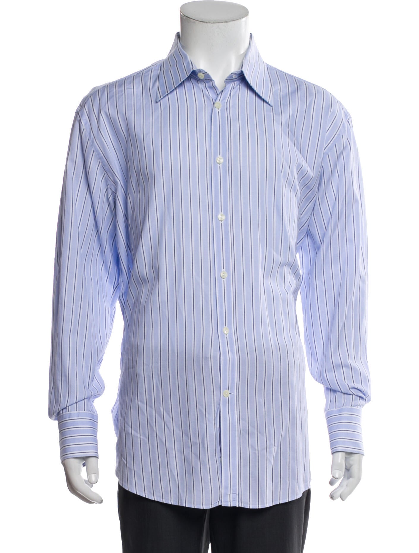 Versace Collection Striped Long Sleeve Dress Shirt