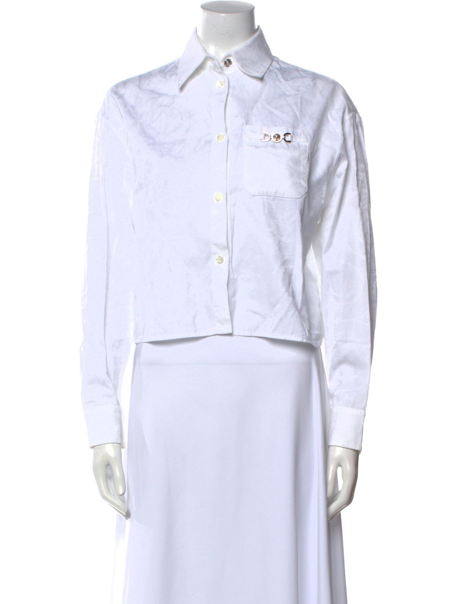 Versace Long Sleeve Crop Top