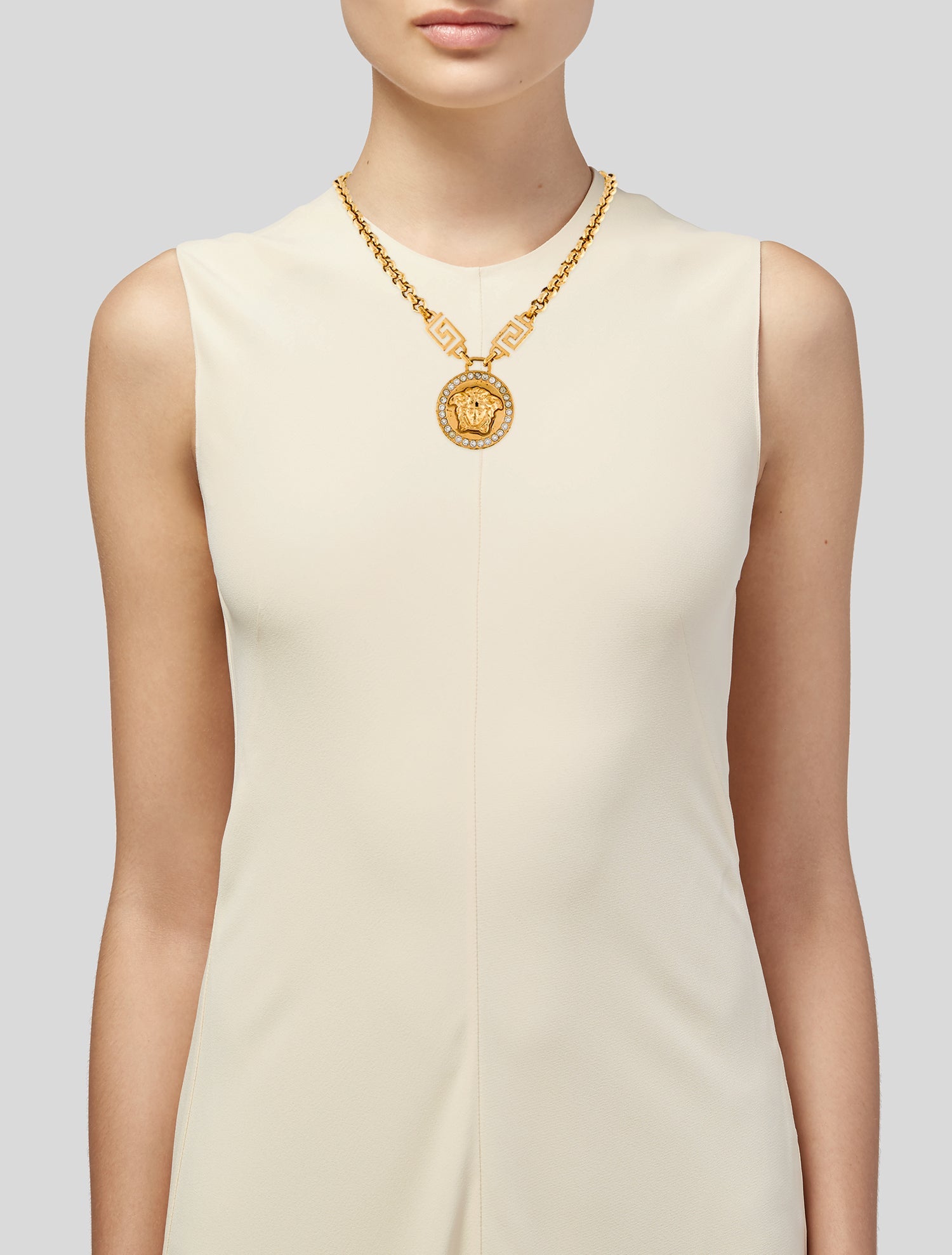 Versace Crystal La Medusa Pendant Necklace