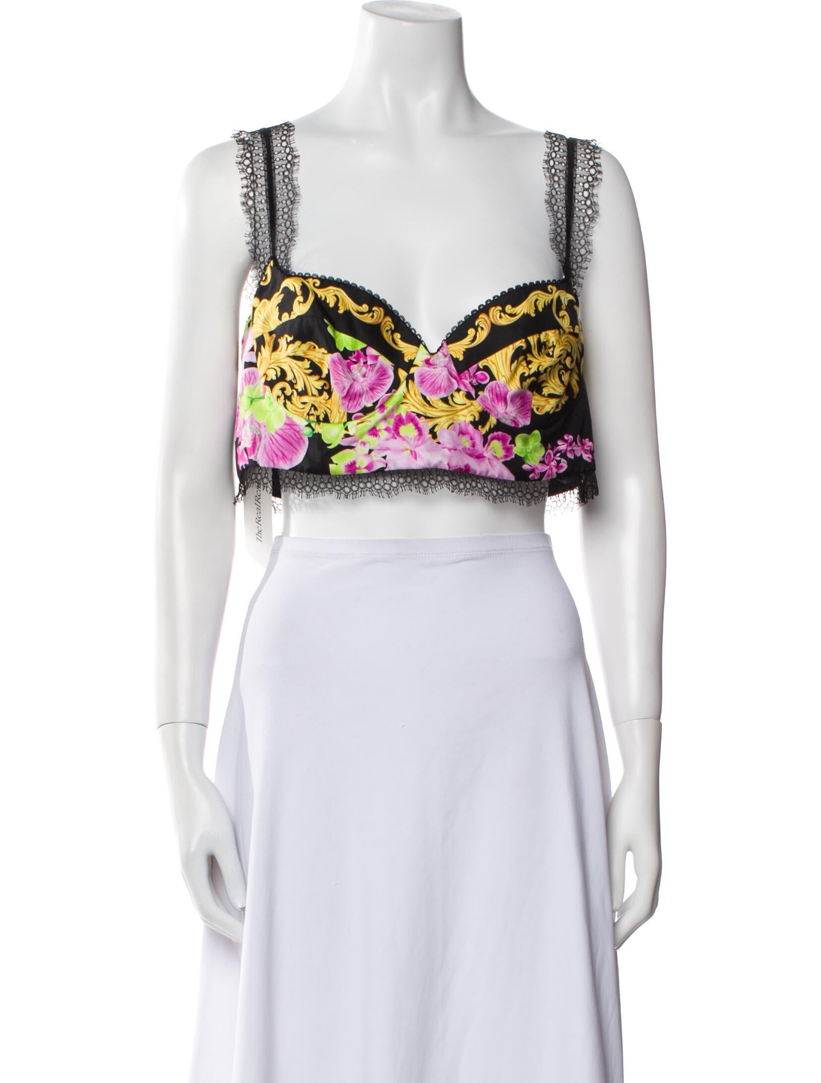 Versace Silk Printed Crop Top