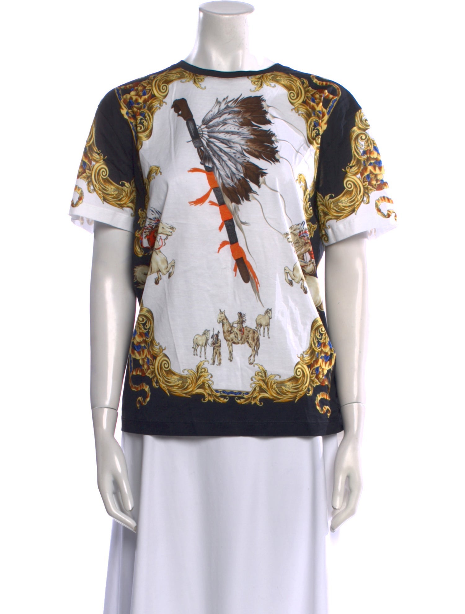 Versace Printed Bateau Neckline T-Shirt
