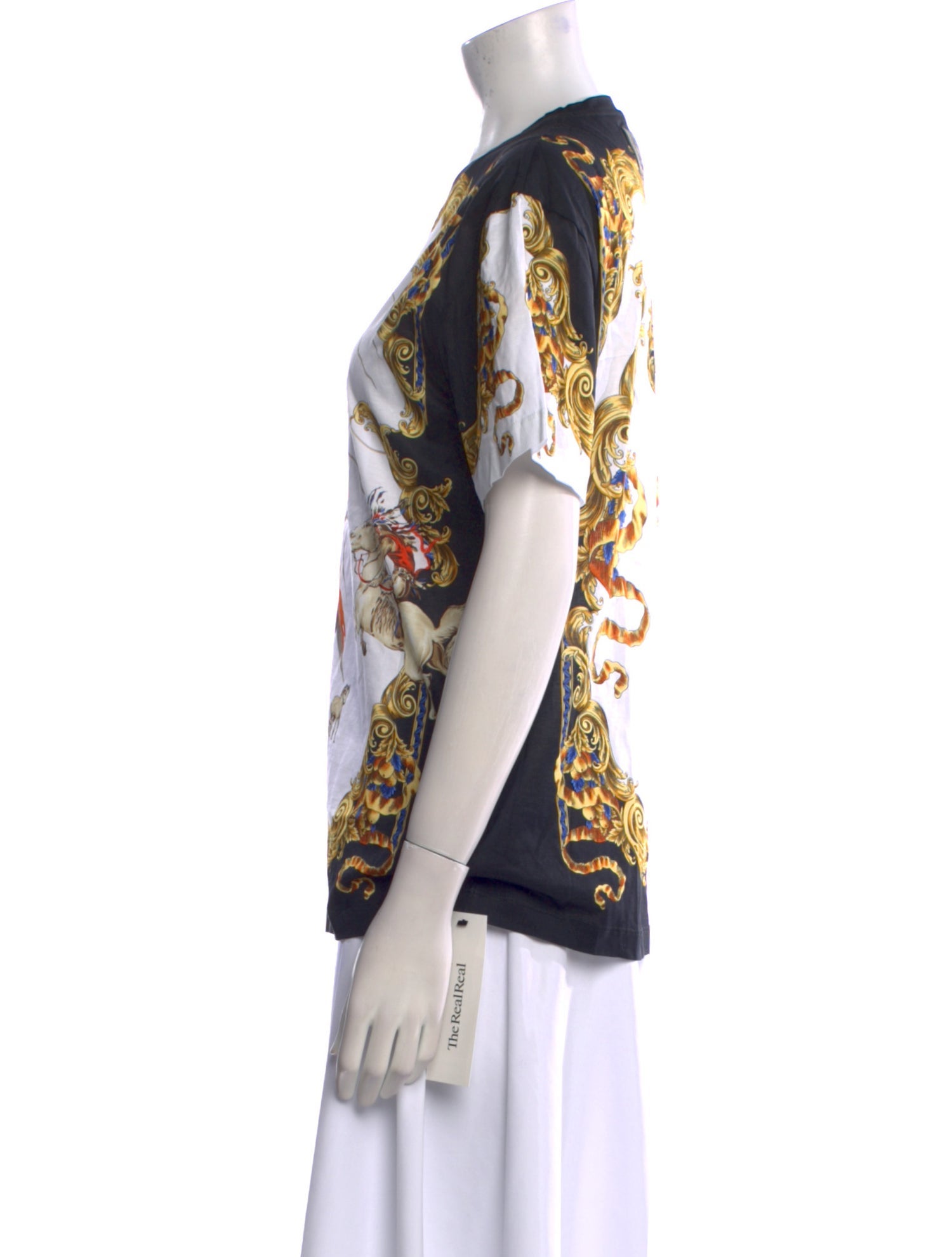 Versace Printed Bateau Neckline T-Shirt