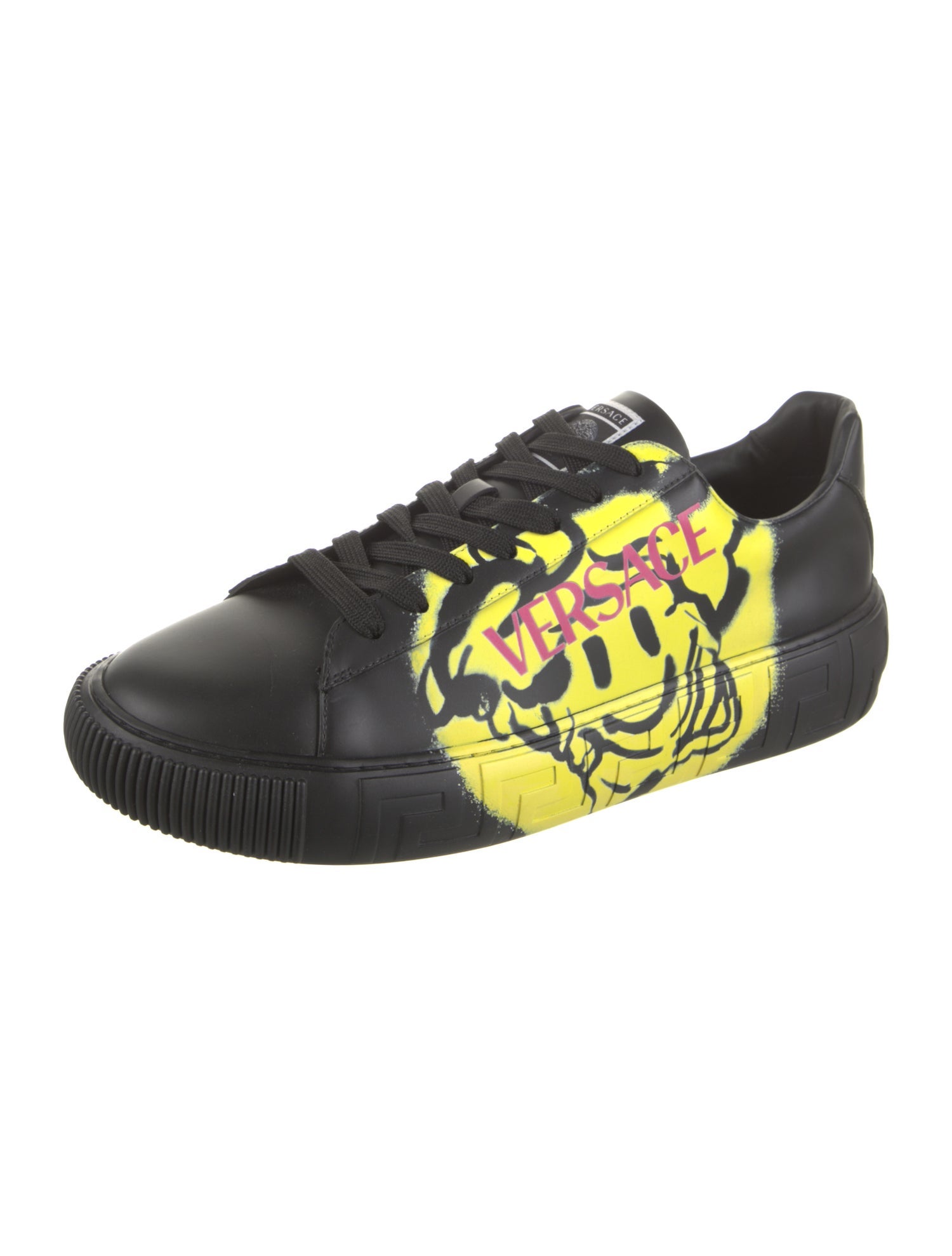 Versace Leather Printed Sneakers