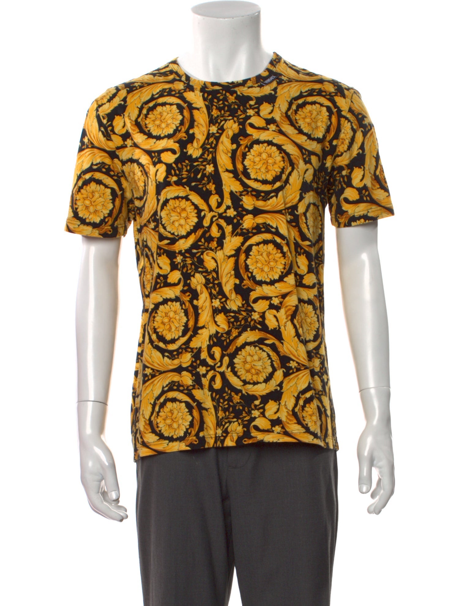 Versace Floral Print Crew Neck T-Shirt