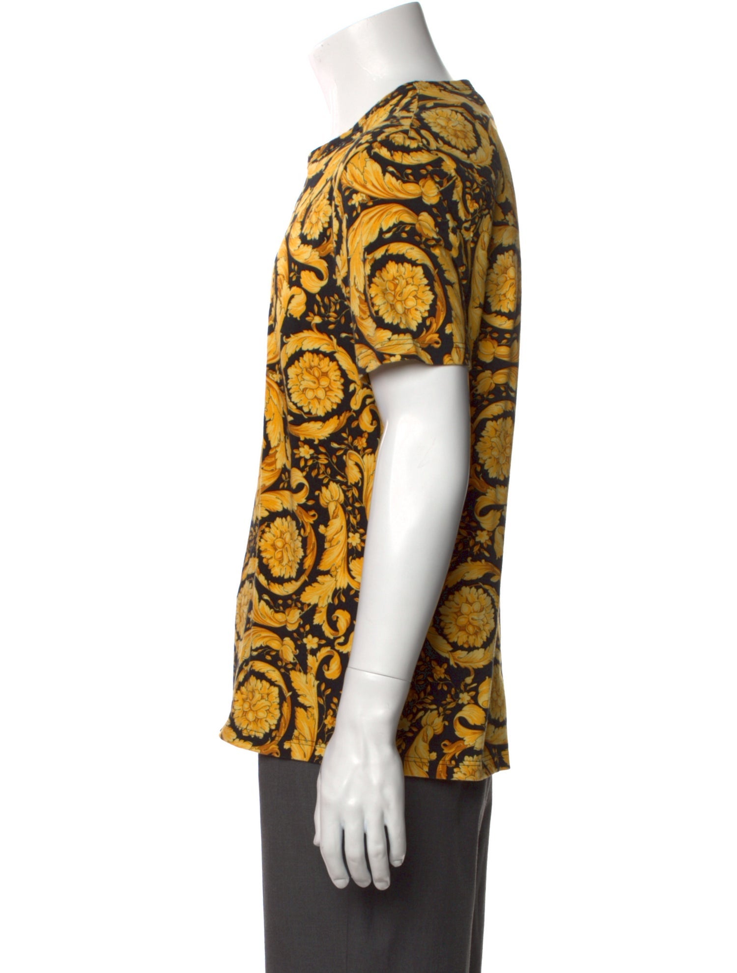 Versace Floral Print Crew Neck T-Shirt