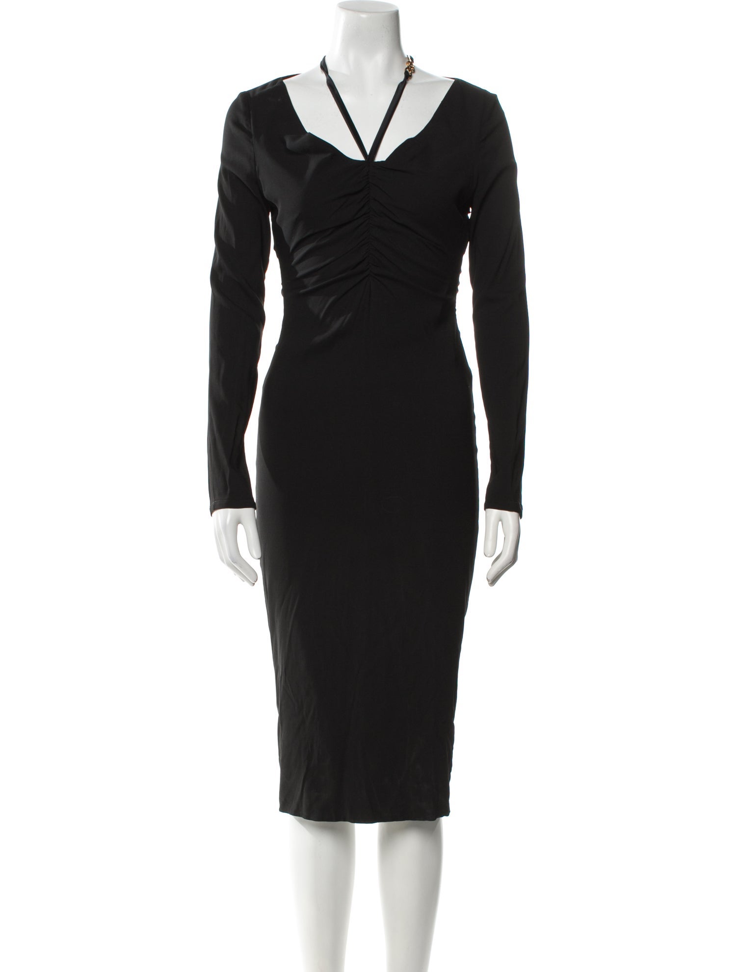 Versace V-Neck Midi Length Dress