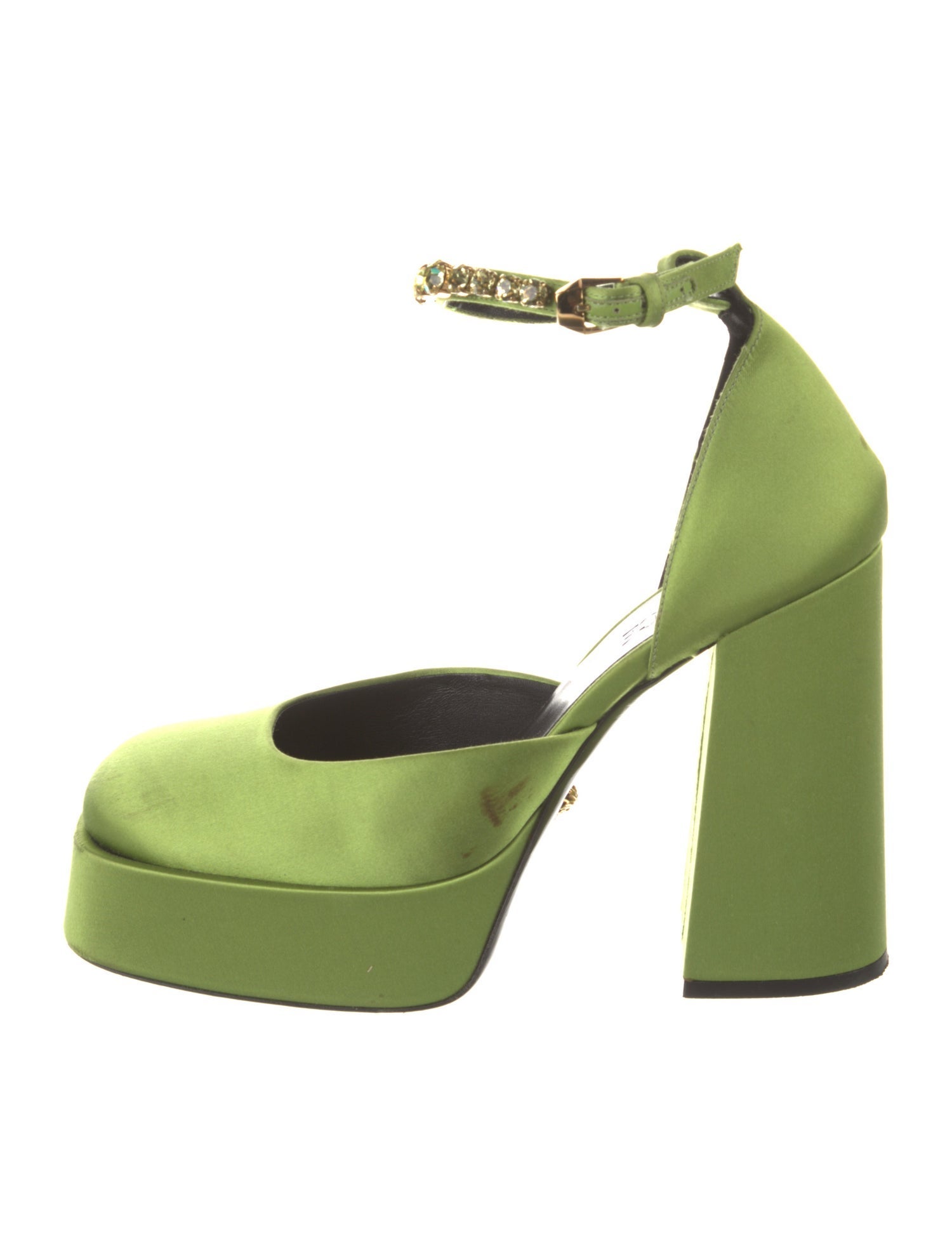 Versace Medusa Insignia Satin D'Orsay Pumps