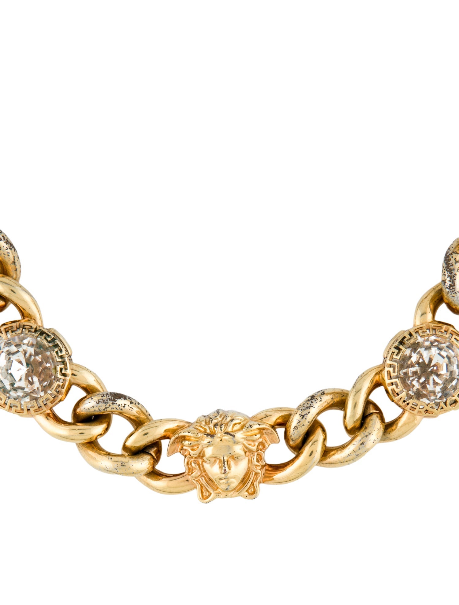Versace Crystal Medusa Chain Necklace