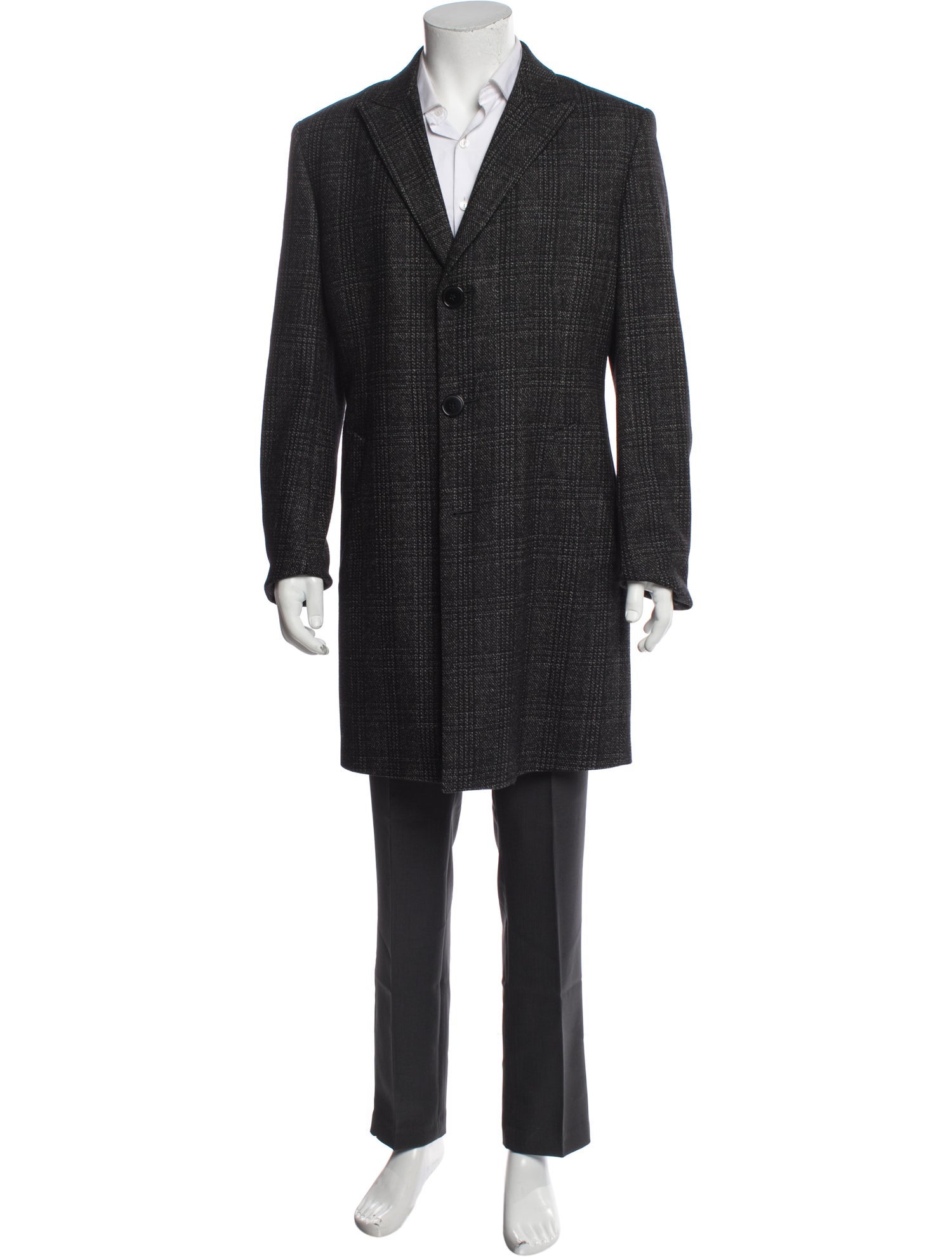 Versace Plaid Print Overcoat