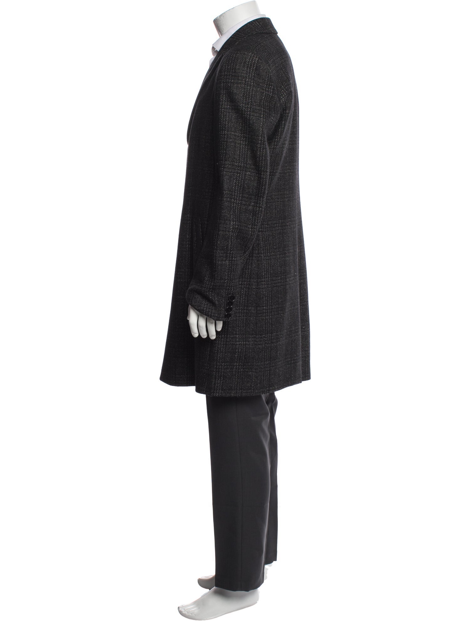 Versace Plaid Print Overcoat