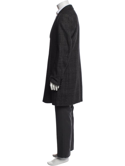 Versace Plaid Print Overcoat