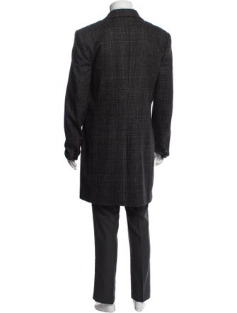 Versace Plaid Print Overcoat