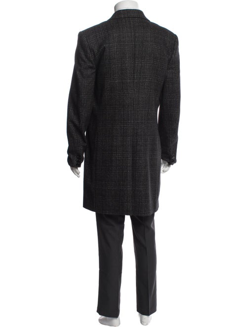 Versace Plaid Print Overcoat
