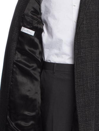 Versace Plaid Print Overcoat