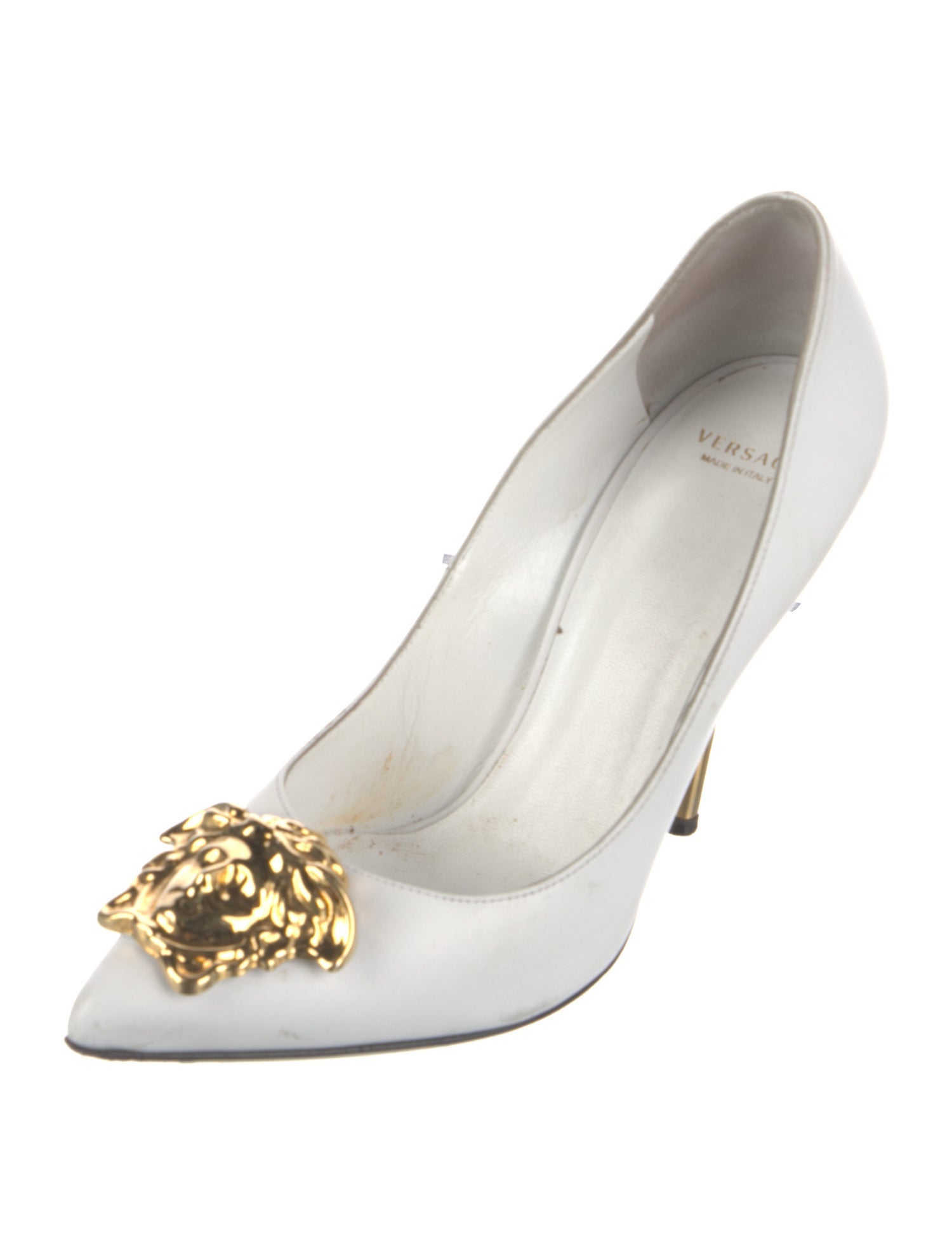 Versace Medusa Insignia Leather Pumps