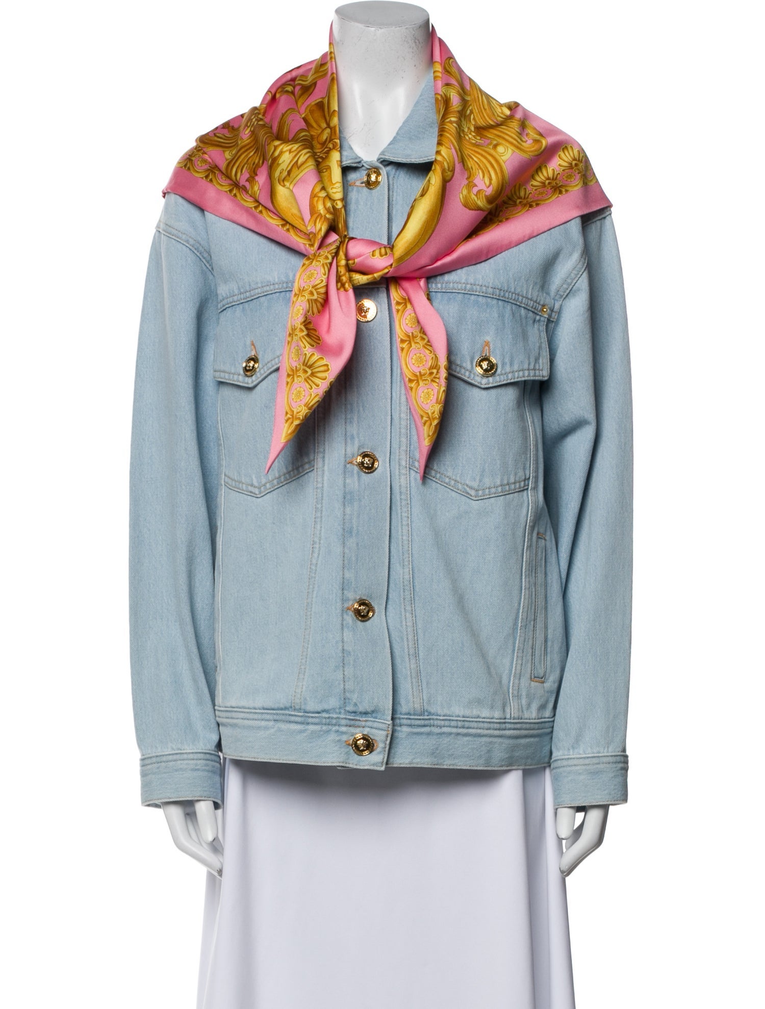 Versace Printed Denim Jacket w/ Tags