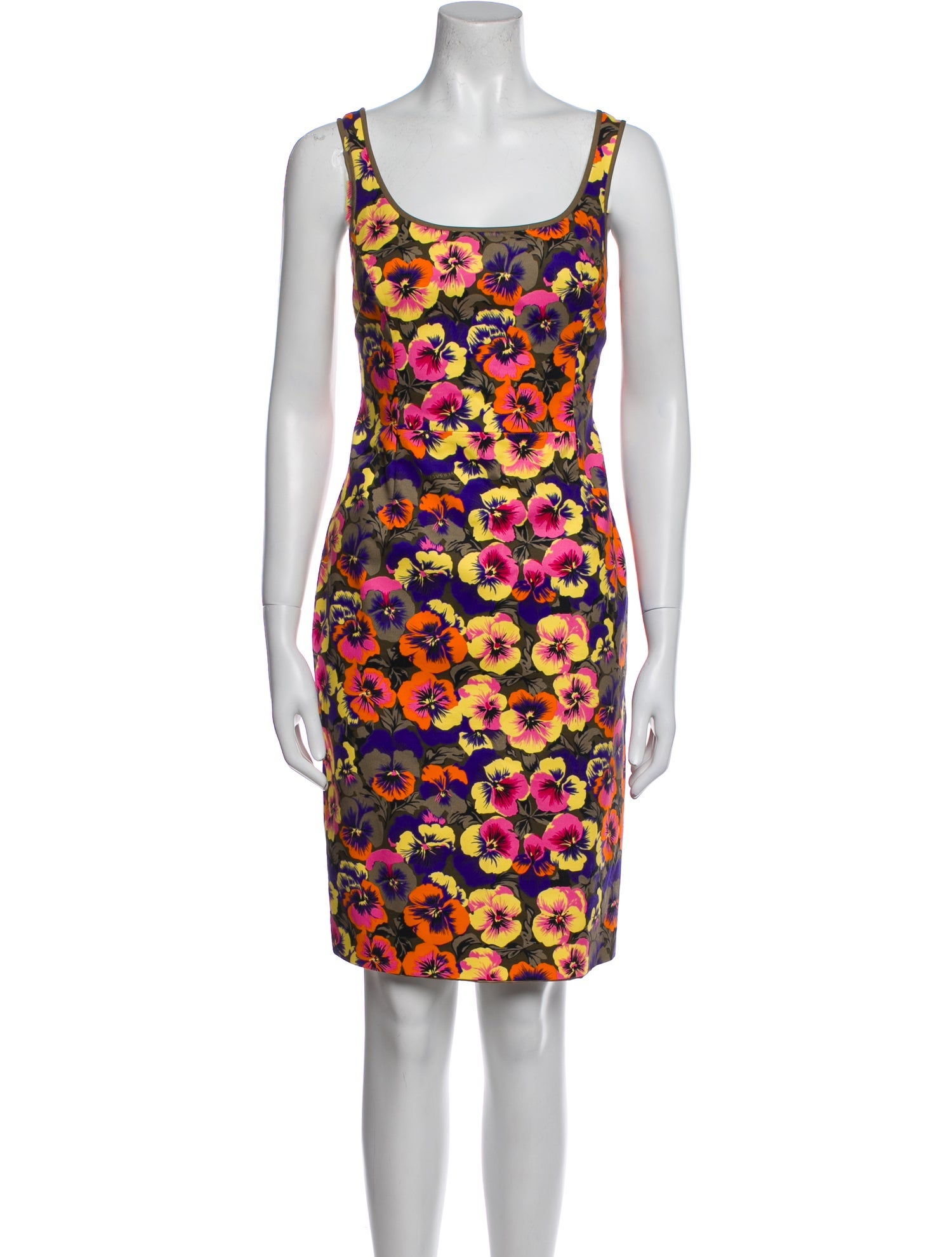 Versace Floral Print Knee-Length Dress