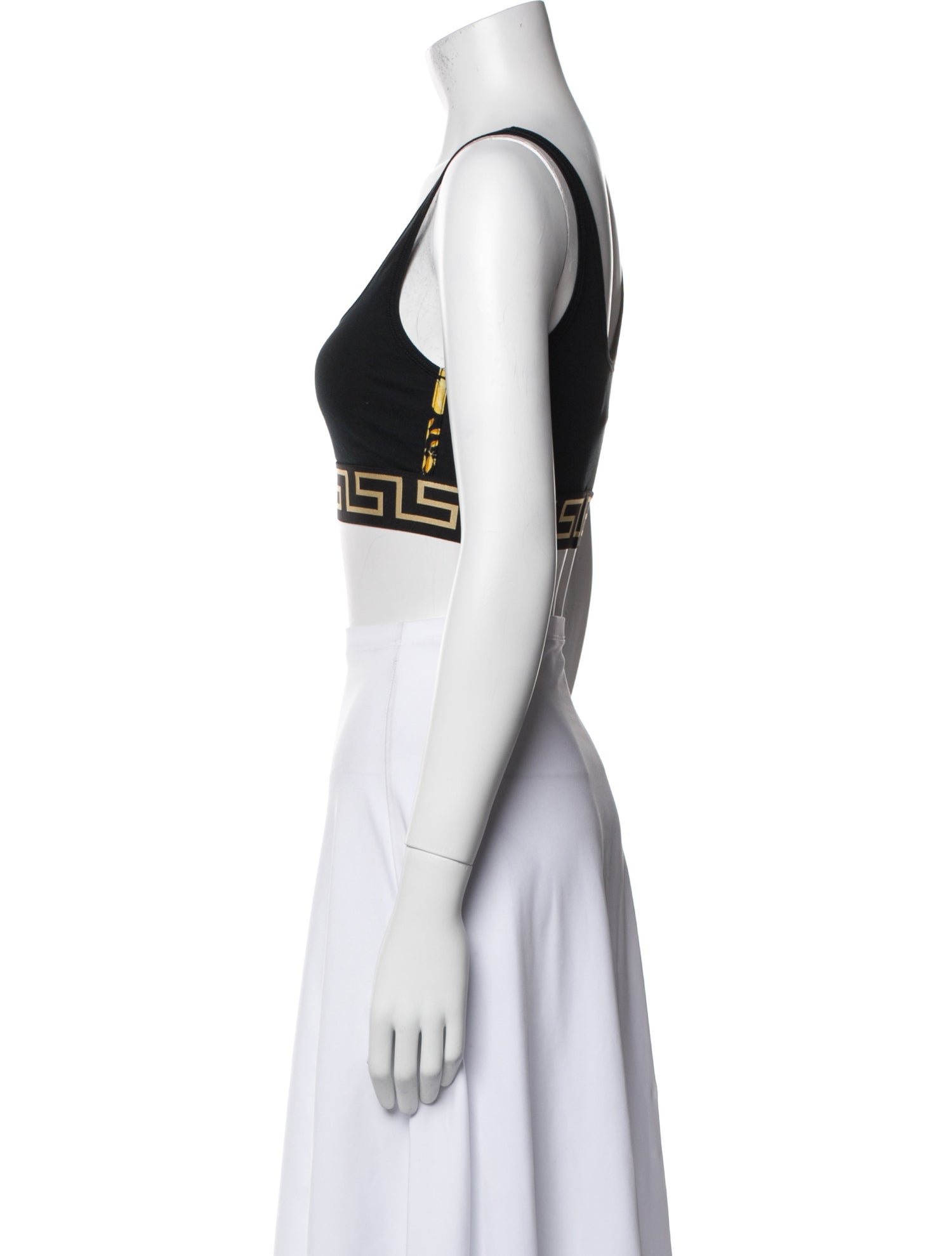 Versace Graphic Print Square Neckline Crop Top