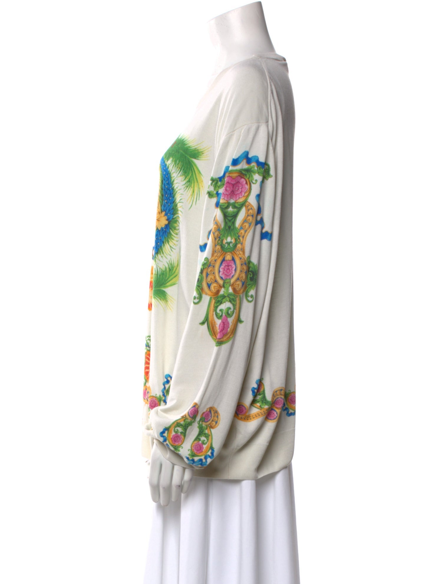 Versace Silk Graphic Print Pullover