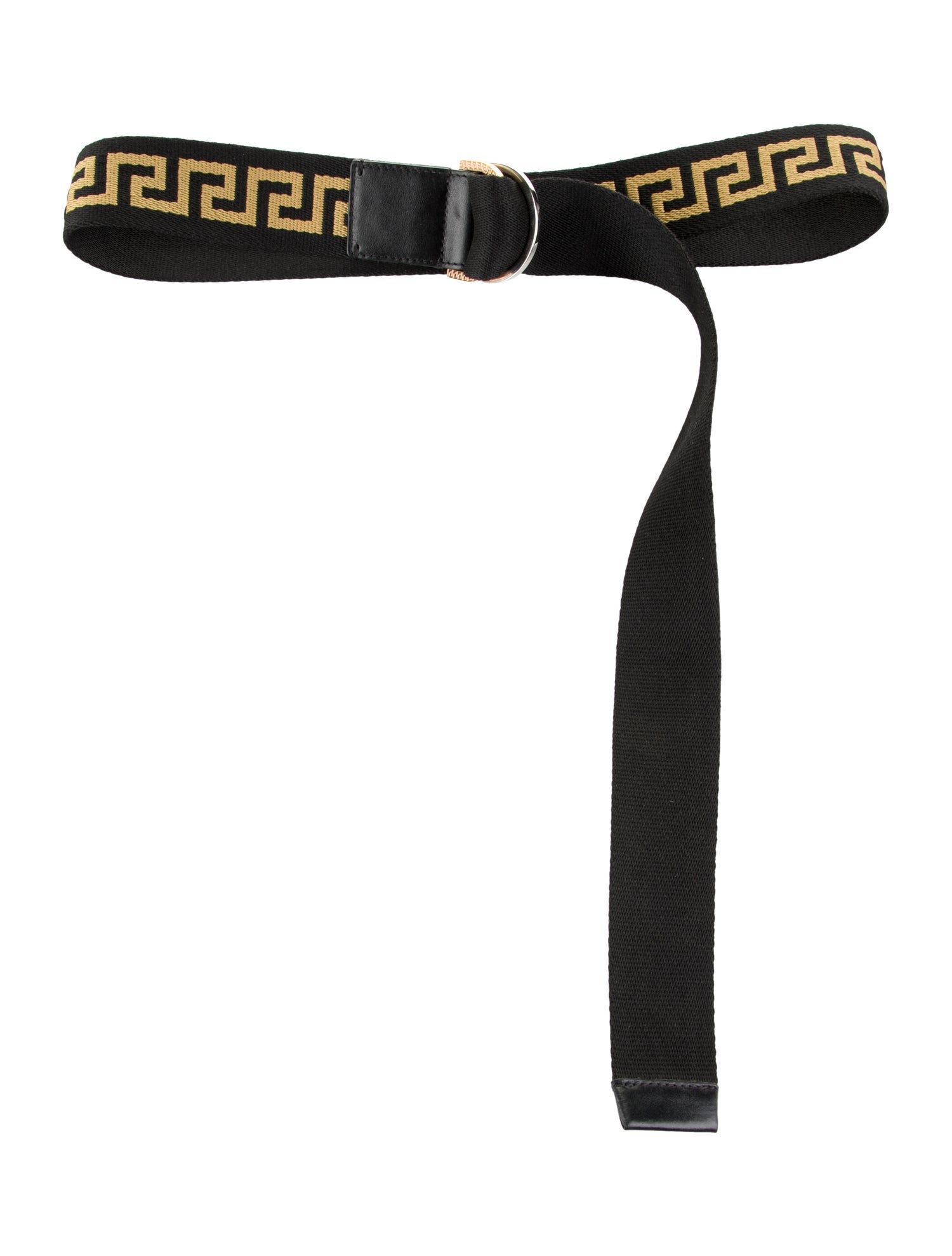 Versace Leather Trim Embellishment Waist Belt