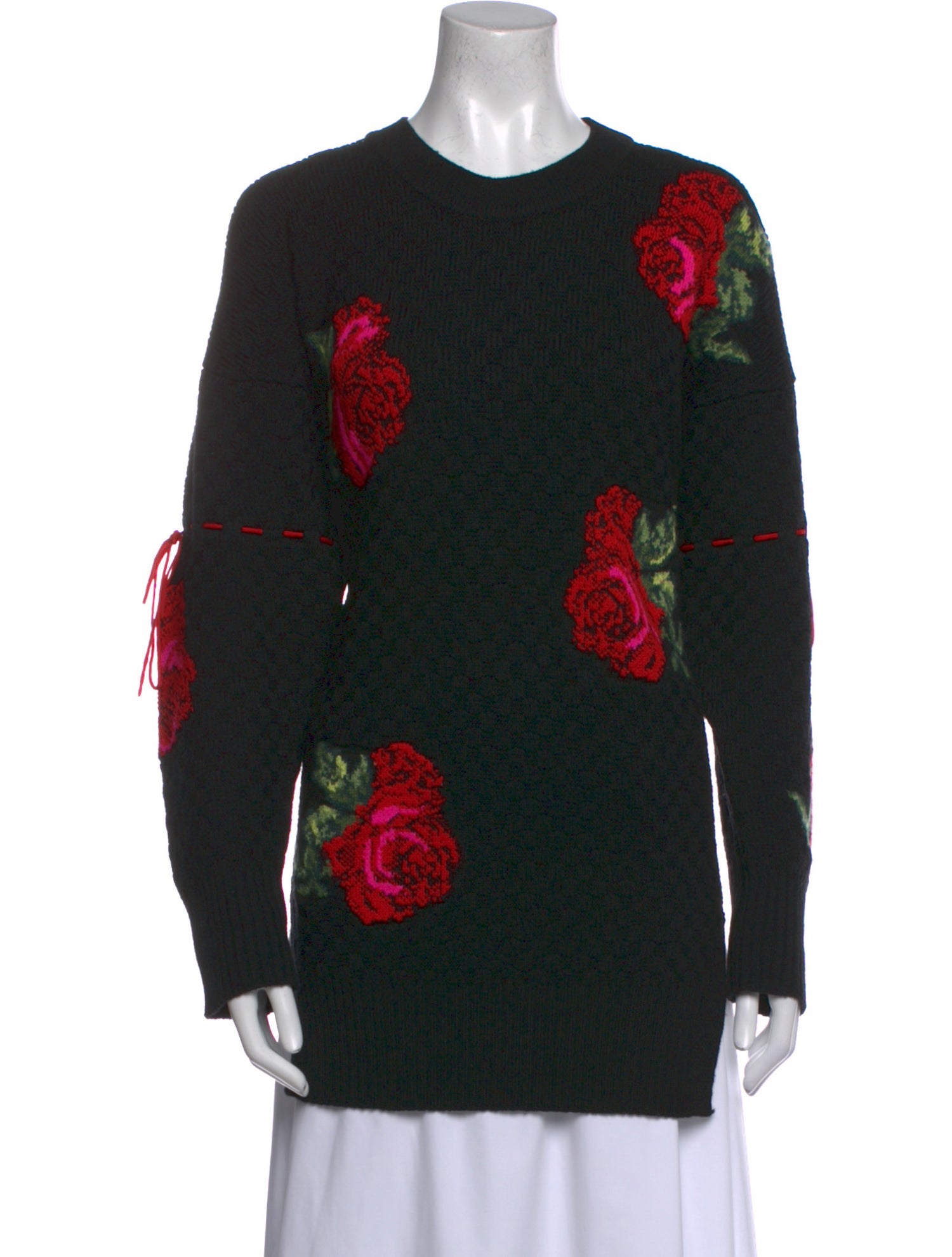 Versace Wool Floral Print Top