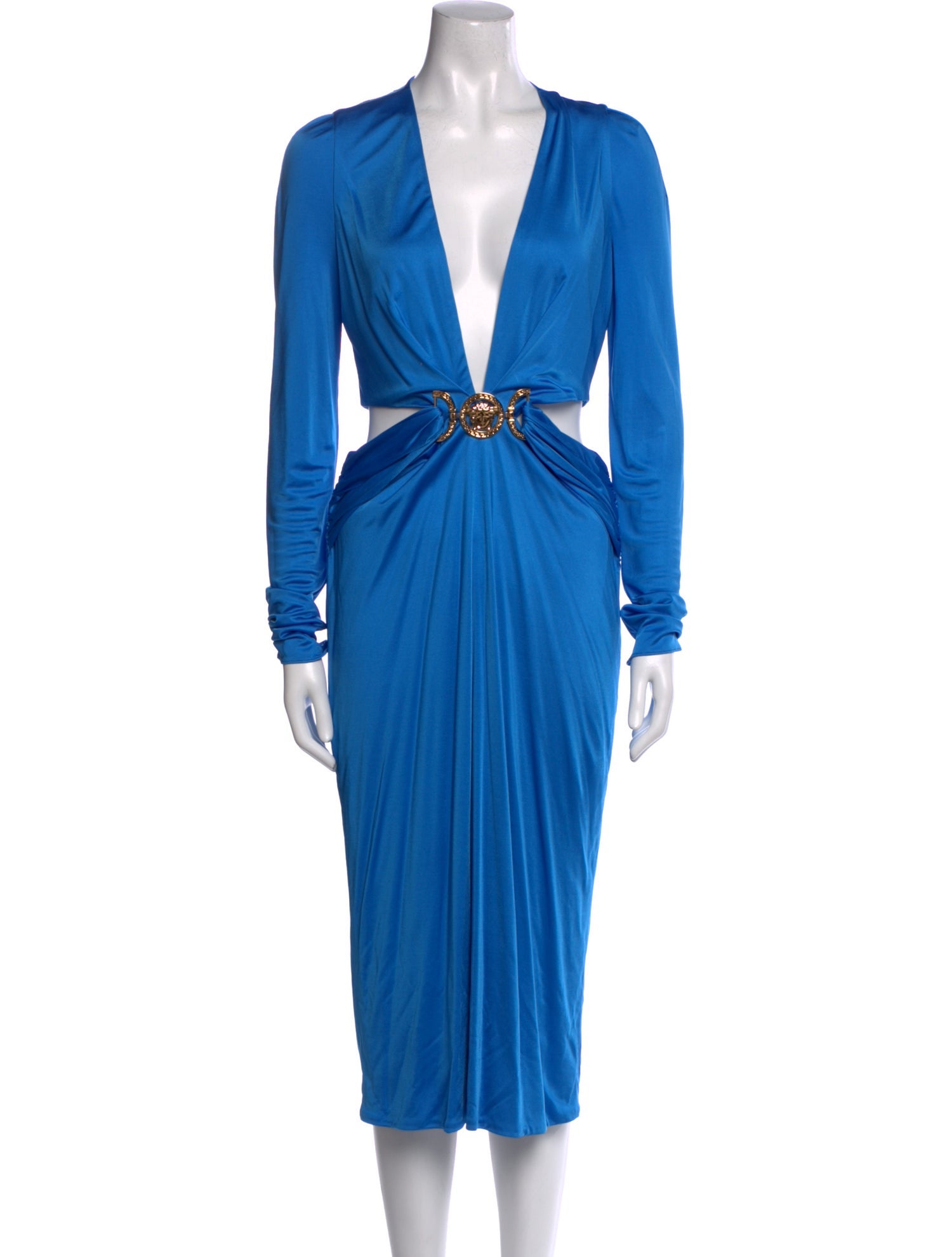 Versace V-Neck Midi Length Dress