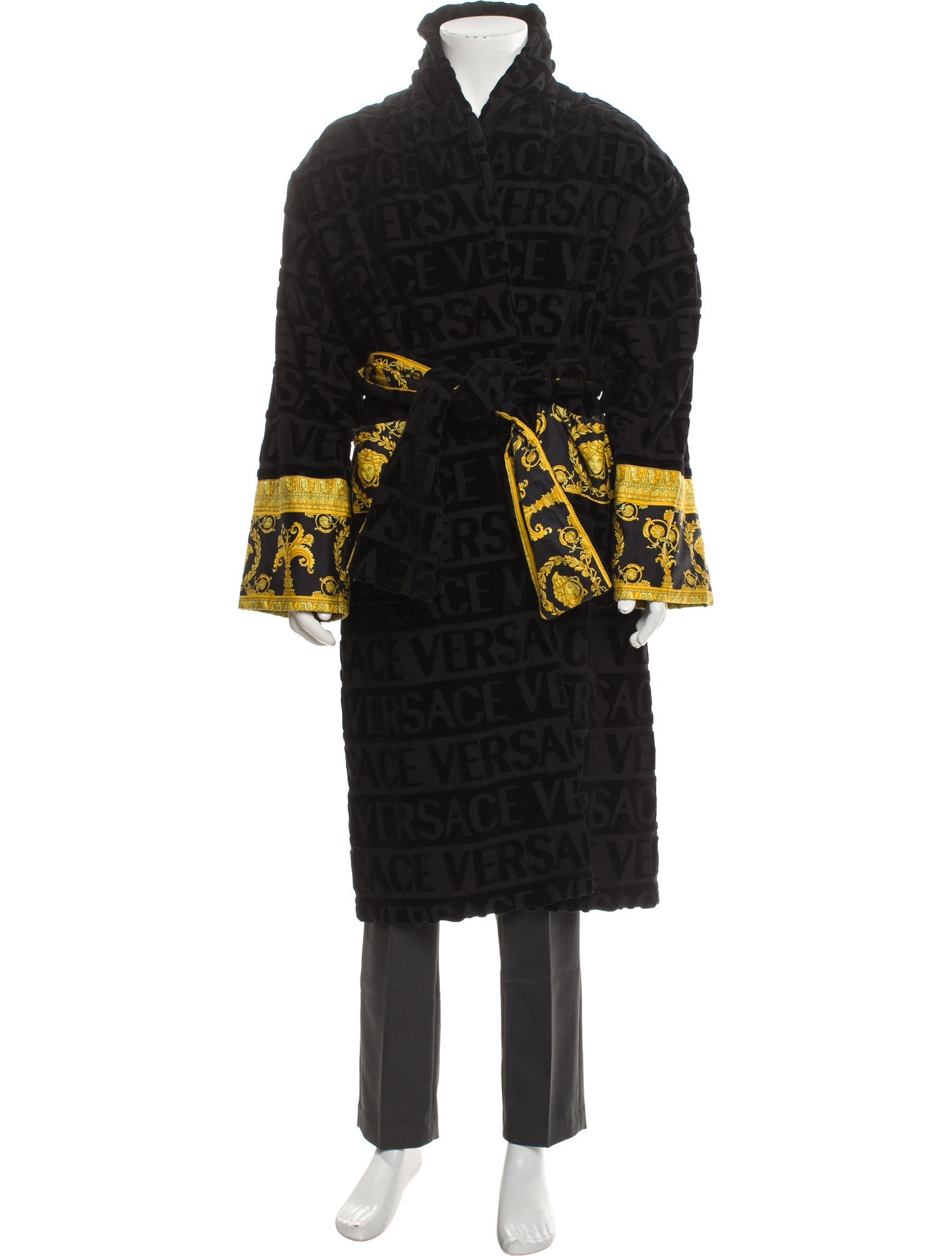Versace Medusa Insignia Sequin Embellishments Robe