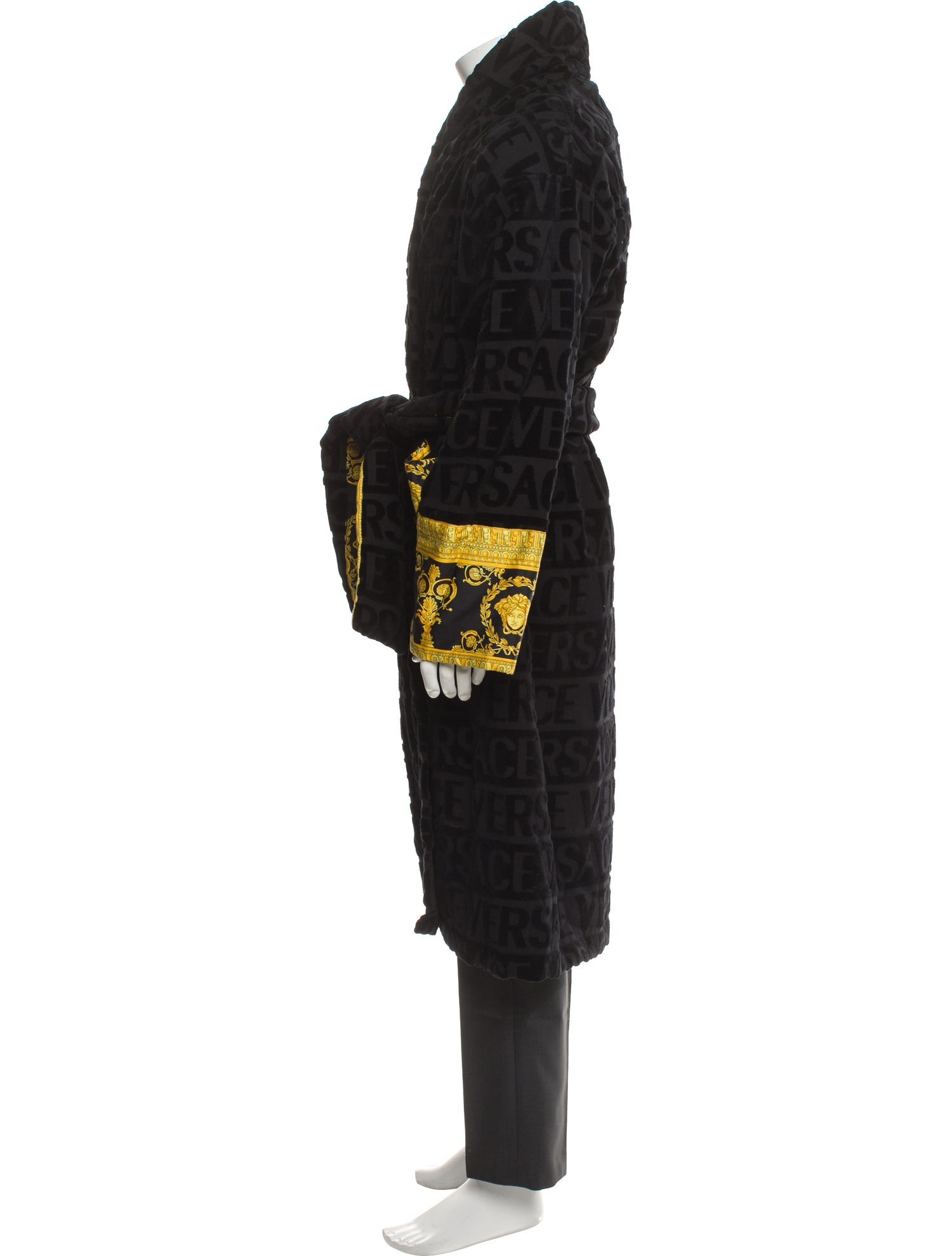 Versace Medusa Insignia Sequin Embellishments Robe